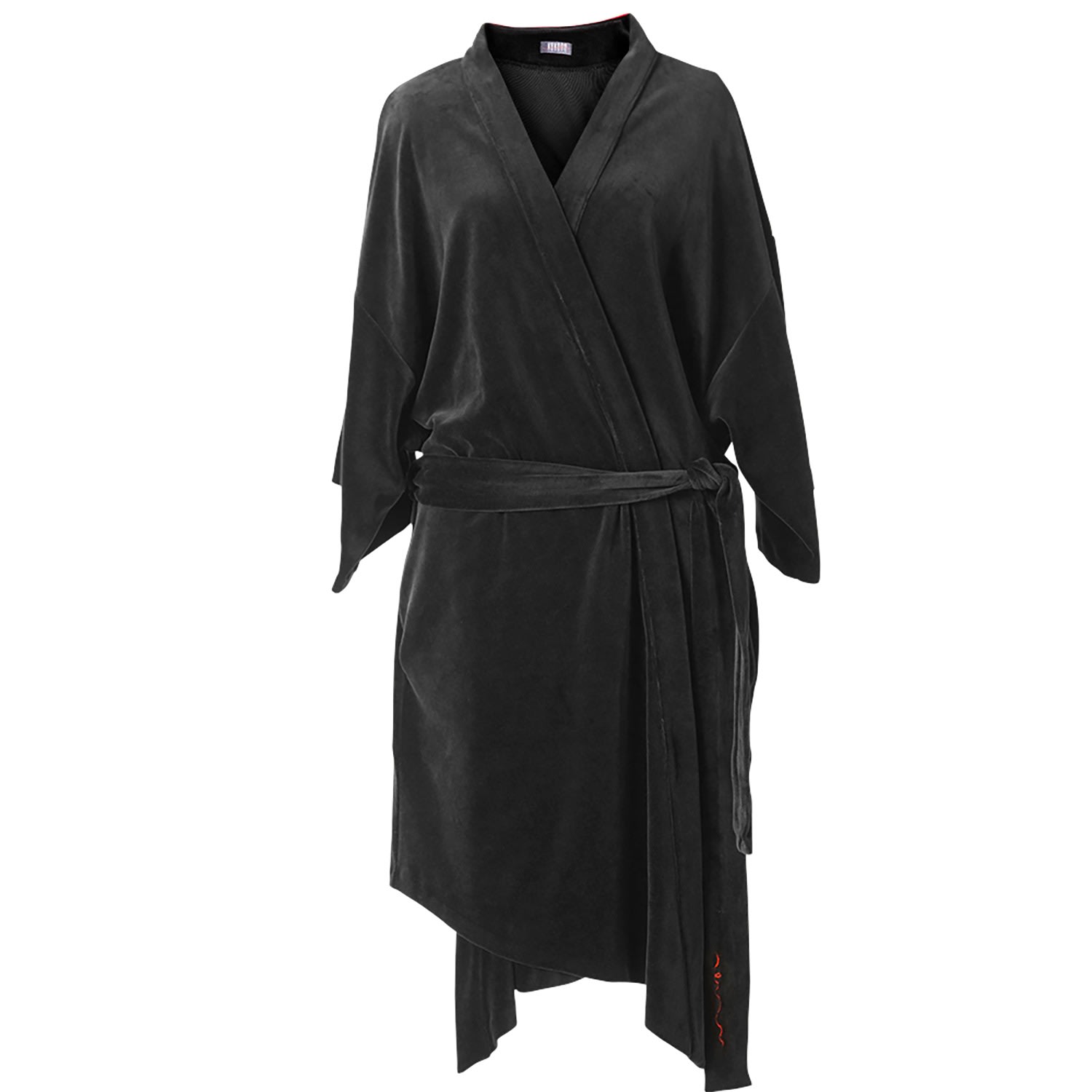 Women’s Organic Velvet Kimono Black Kokoro Organics