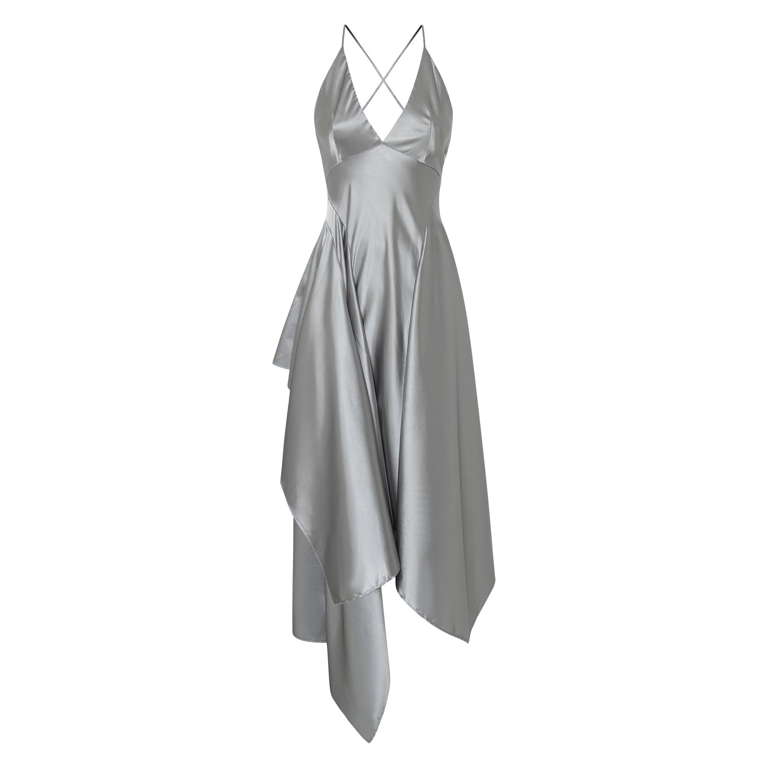 Women’s Silver Sharp Metallic Gown Large Cassum