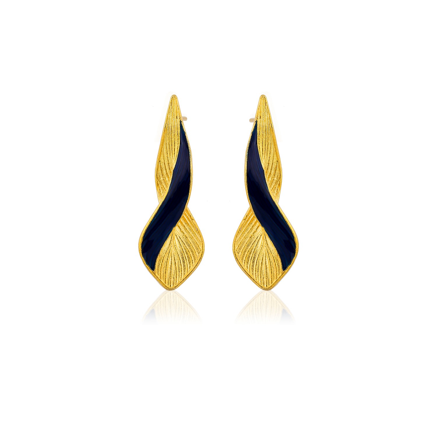 Milou Jewelry Women's Navy Blue & Gold Infinity Earrings In Blue