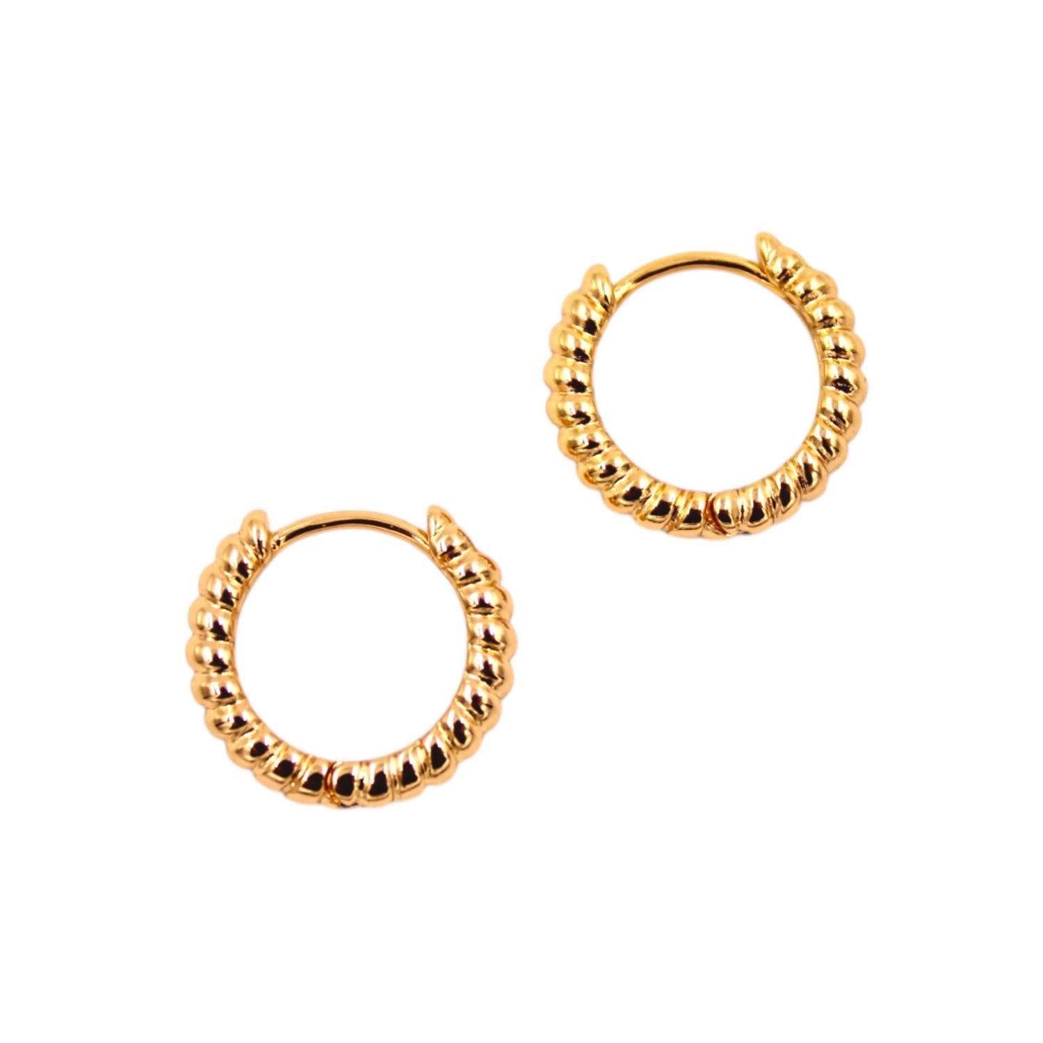 Women's Gold Modern Texture Minimal Earrings | 1610Istanbul
