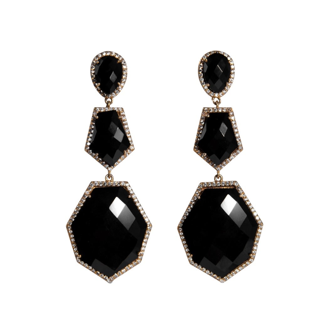 Stephanie Browne Australia Women's Gold / Black The Baroness Earrings In Multi