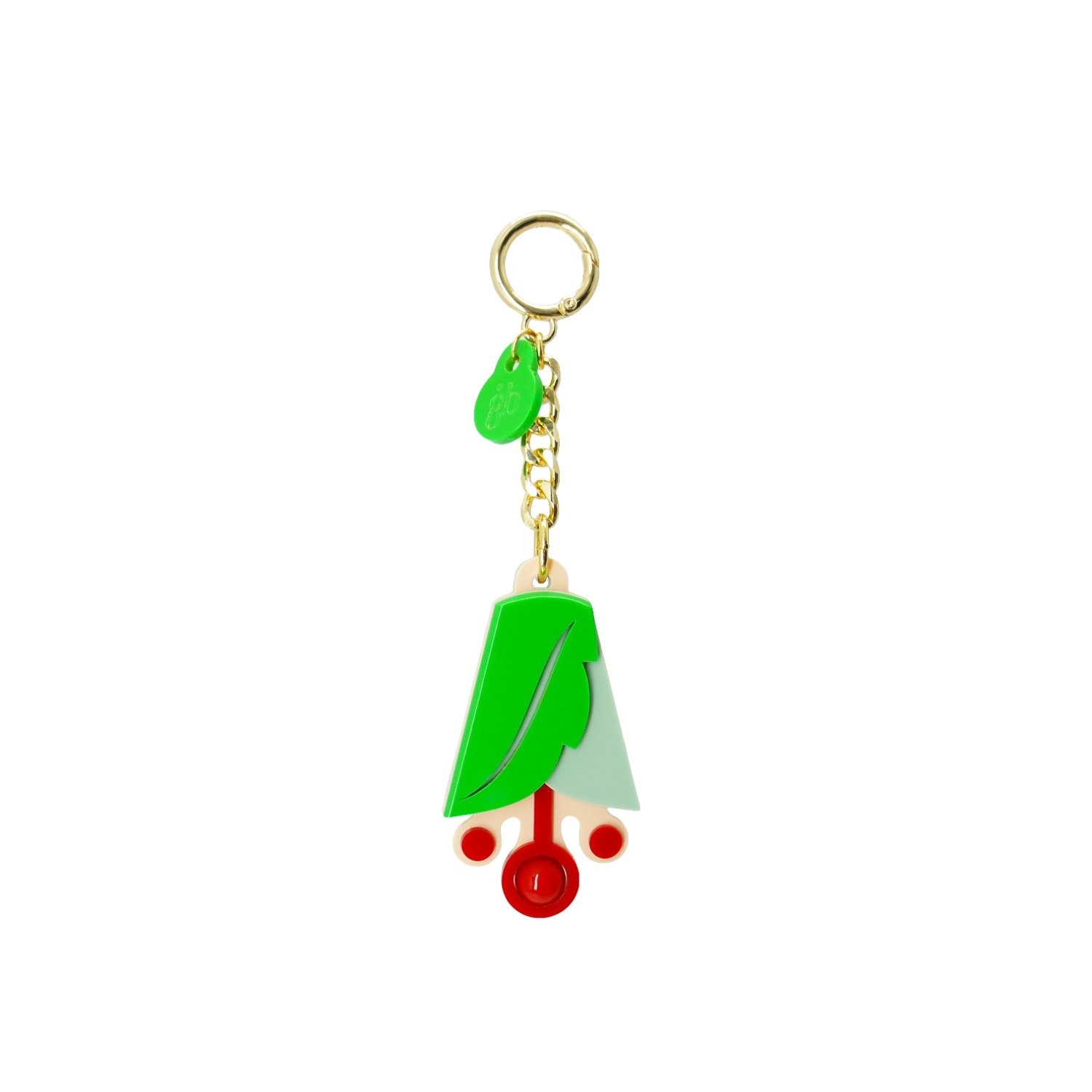 Women's Green Handmade Acrylic Keychain Hibiscus ​​Pale Glass | Gissa Bicalho