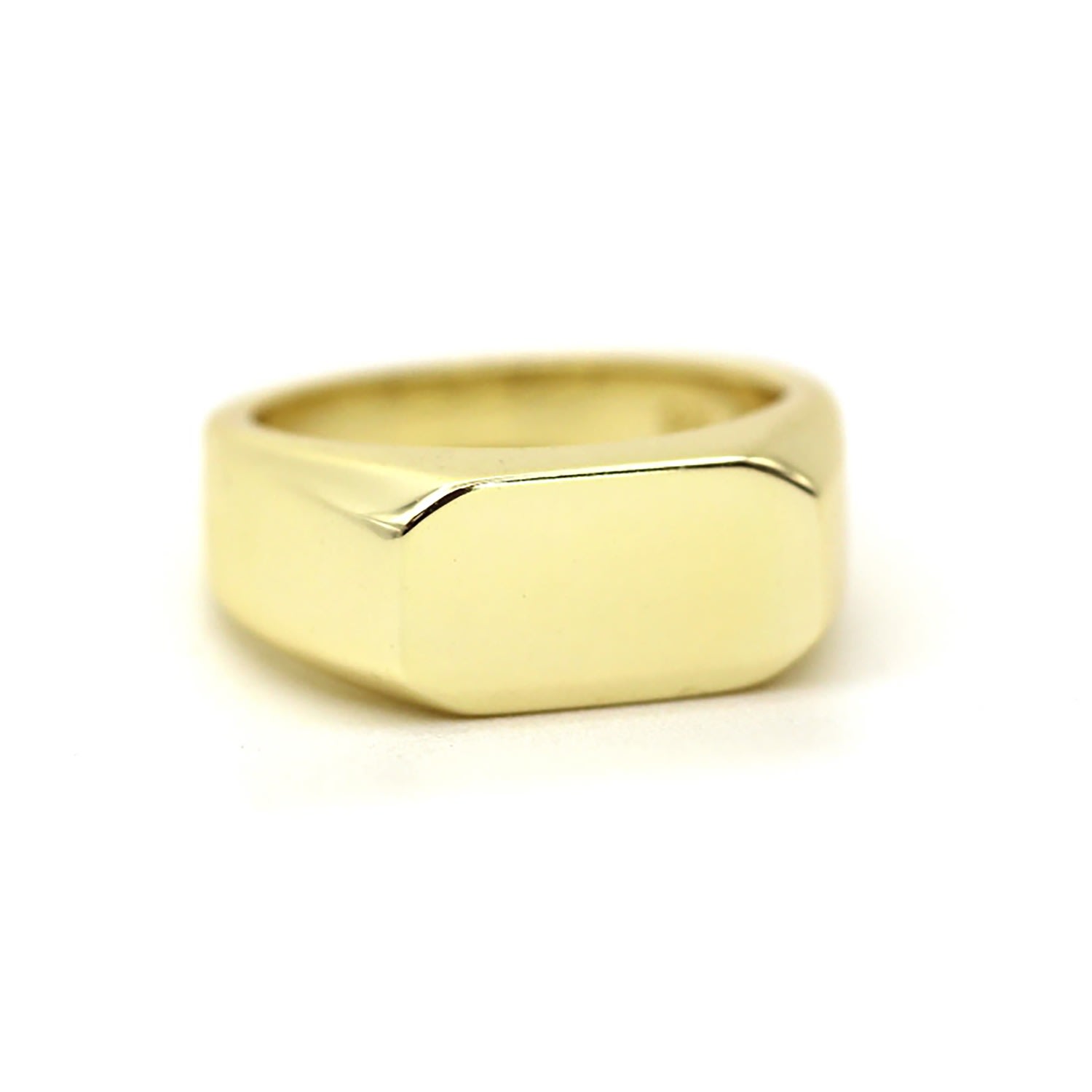 Vicstonenyc Fine Jewelry Gold Yellow Vermeil Bold Signet Ring For Men
