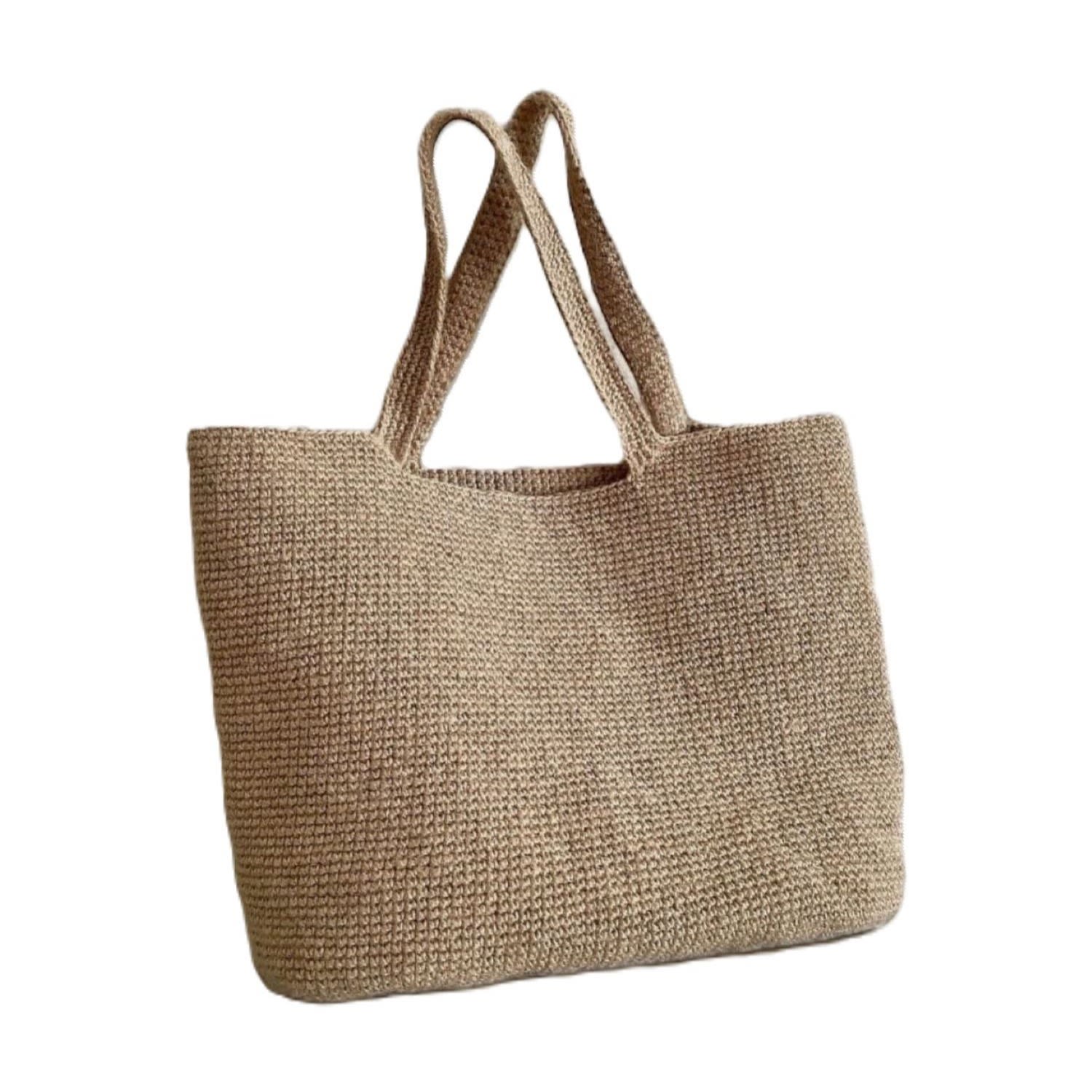 Springmoonatelier Women's Sunlight Light Brown Beach Raffia Bag