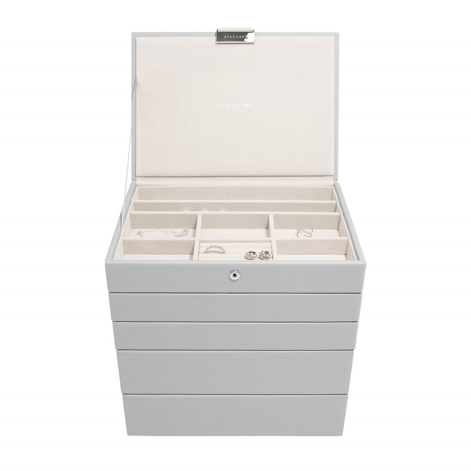 Stackers Women's  Pebble Grey Classic Jewelry Box Set Of Five In Gray