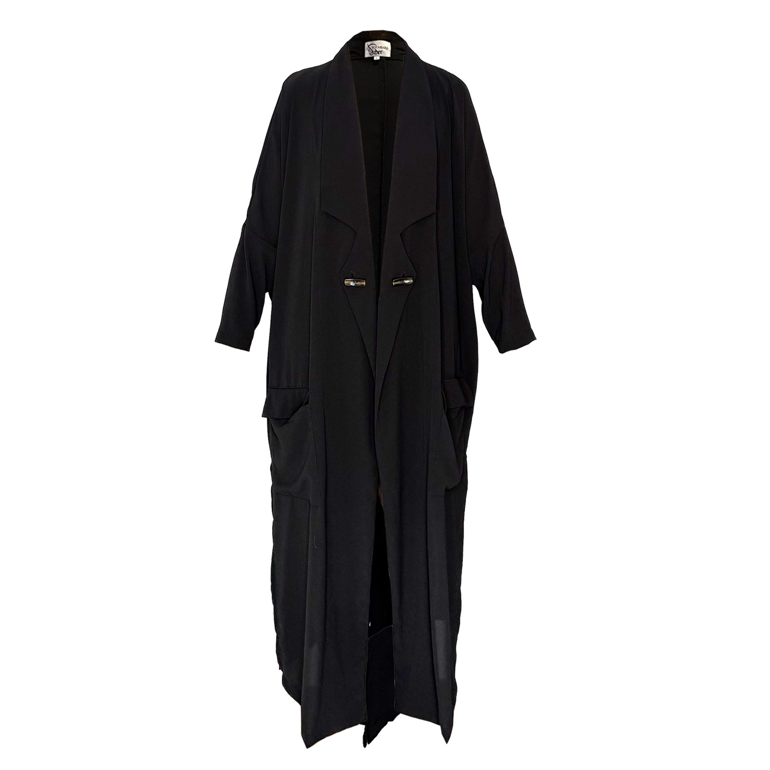 Youmsara Women's The  Black Long Coat - Outerwear Utility Drape