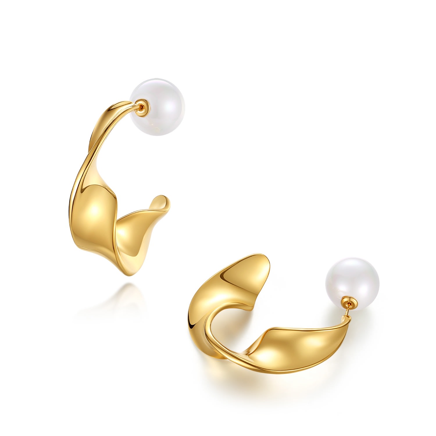 Women’s Golden Chunky Wave Hoop Earrings Classicharms