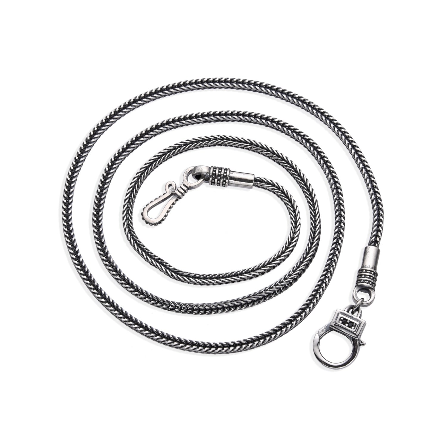 Altar™ Ornaments Co. Men's Grey Titan Necklace| Sterling Silver Oxidised Chain - Altar™ In Gray