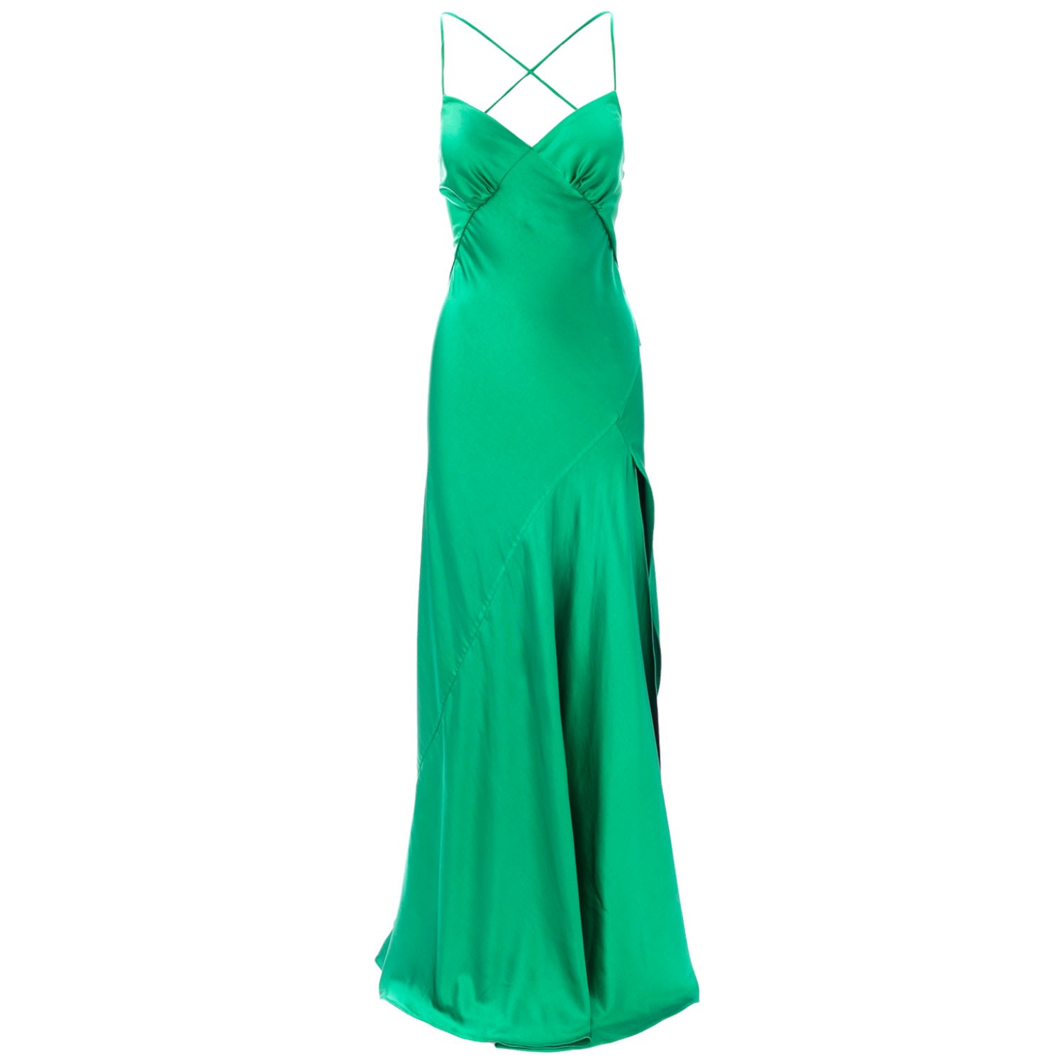 Women’s Seville Satin Maxi Dress In Green M/L Roserry