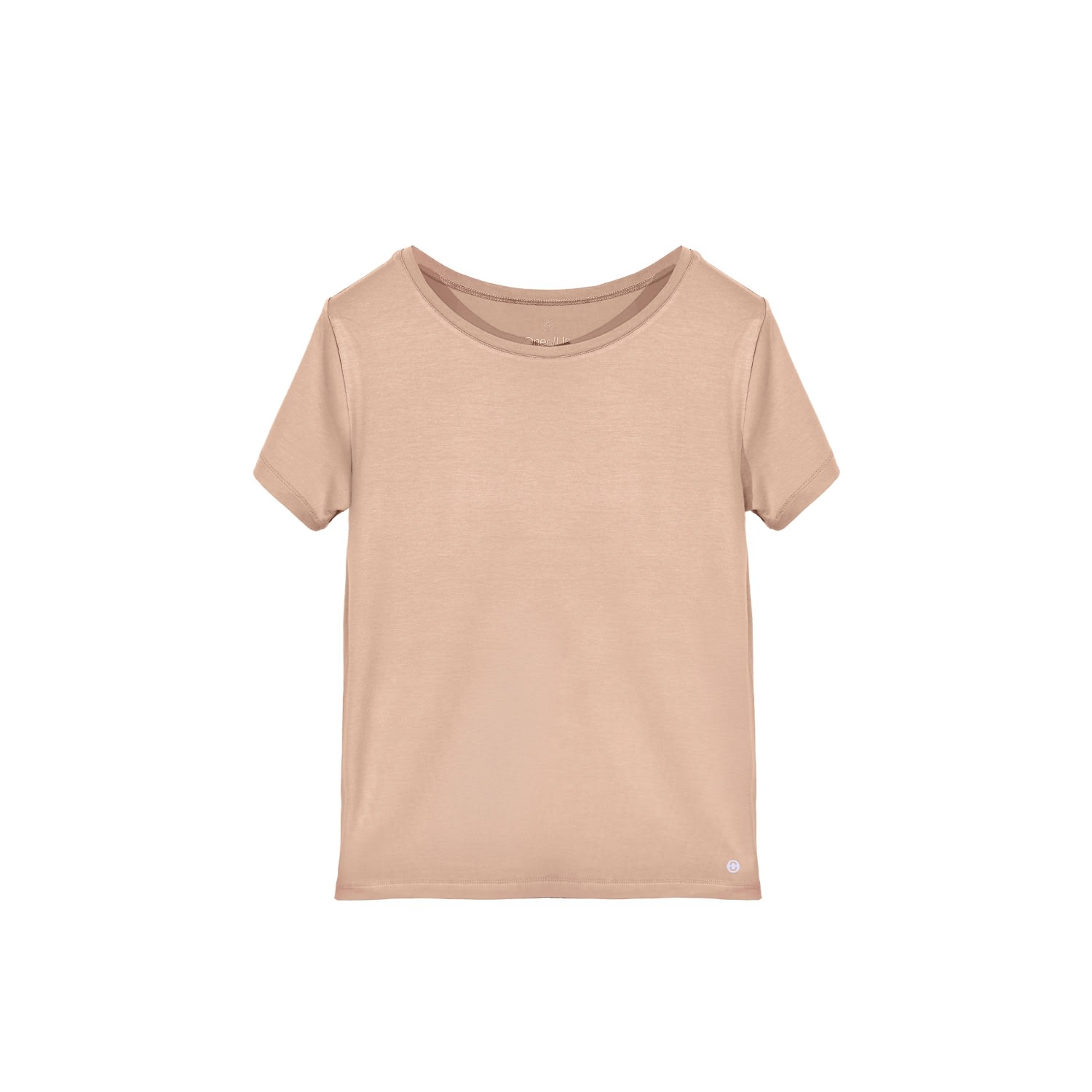 One Of Us Women's Neutrals Isla Gets Comfy Boat Neck Premium T-shirt Latte