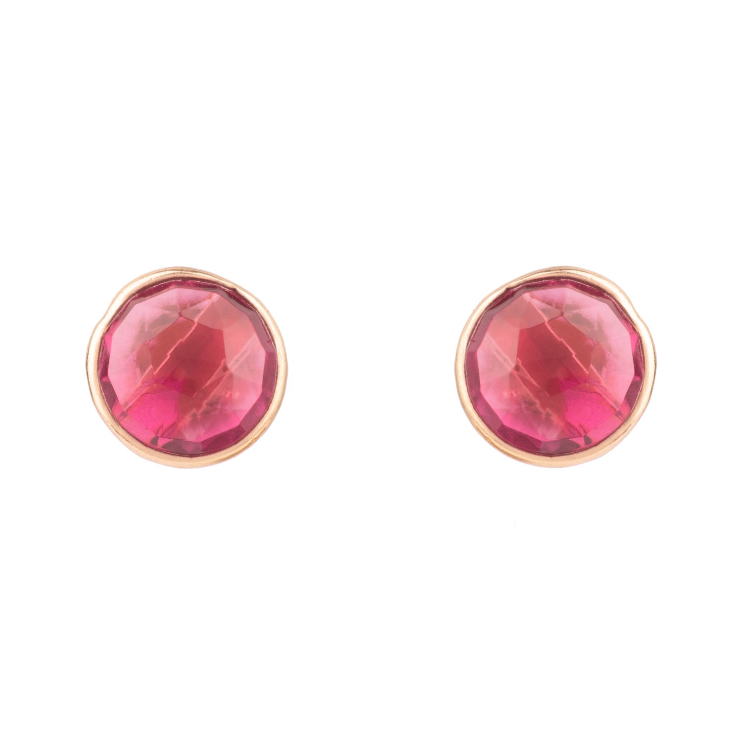 Women’s Rose Gold / Pink / Purple Medium Circle Stud Earrings Rosegold Pink Tourmaline Latelita