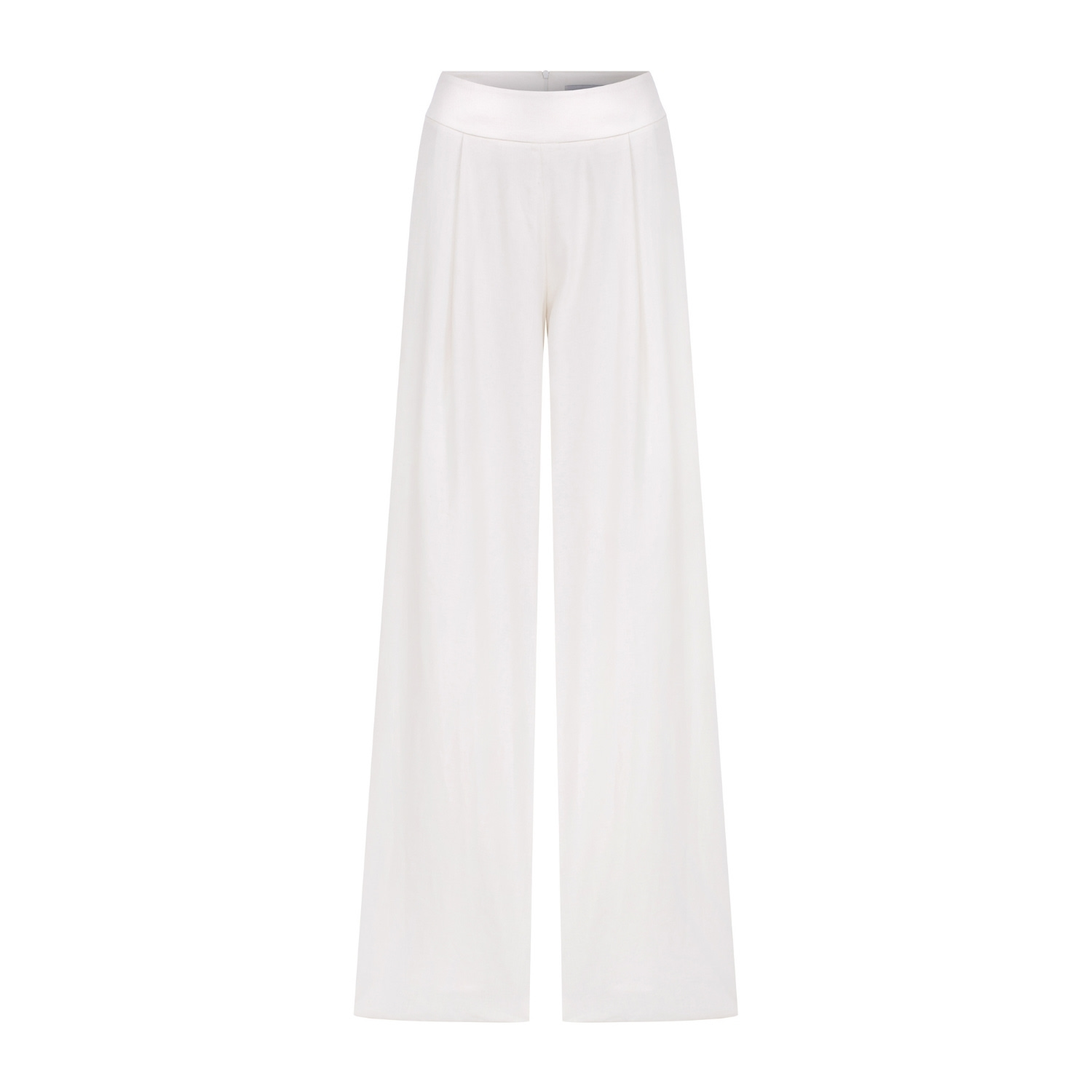 Nazli Ceren Women's Tina Trousers In White With Satin Waistband In White
