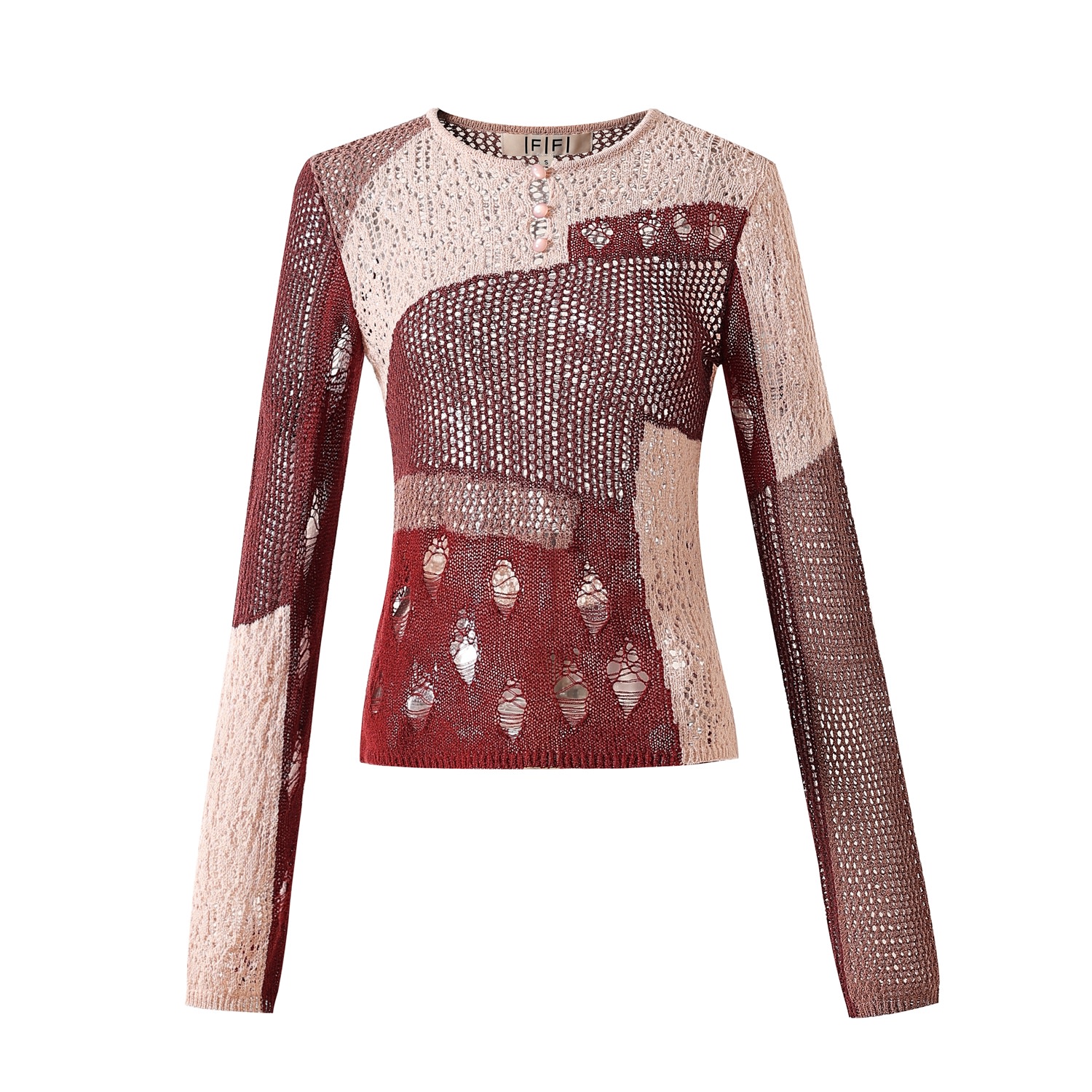 Shop Fully Fashioning Women's Brown / Red / Pink Razel Pullover In Brown/red/pink