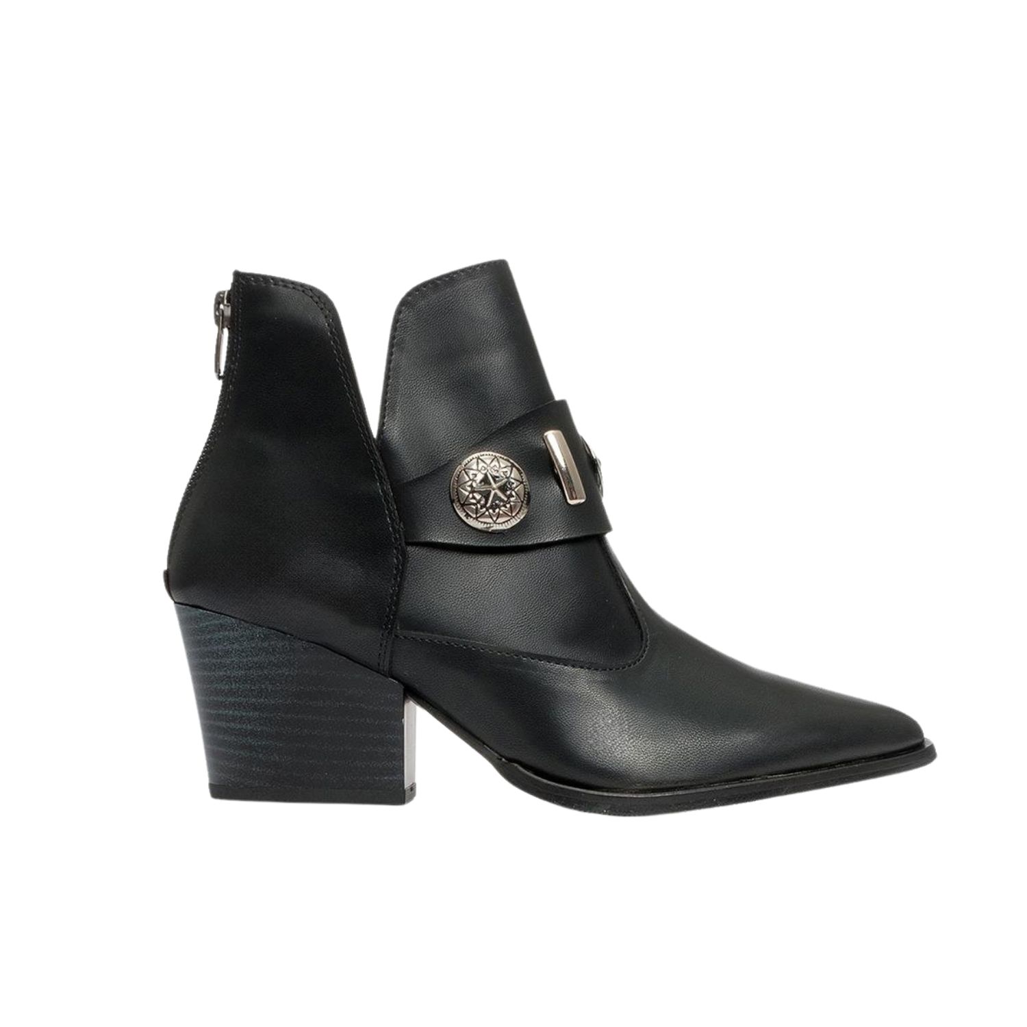 Prologue Shoes Women's Kenda Black Buckle Block Heel Boot