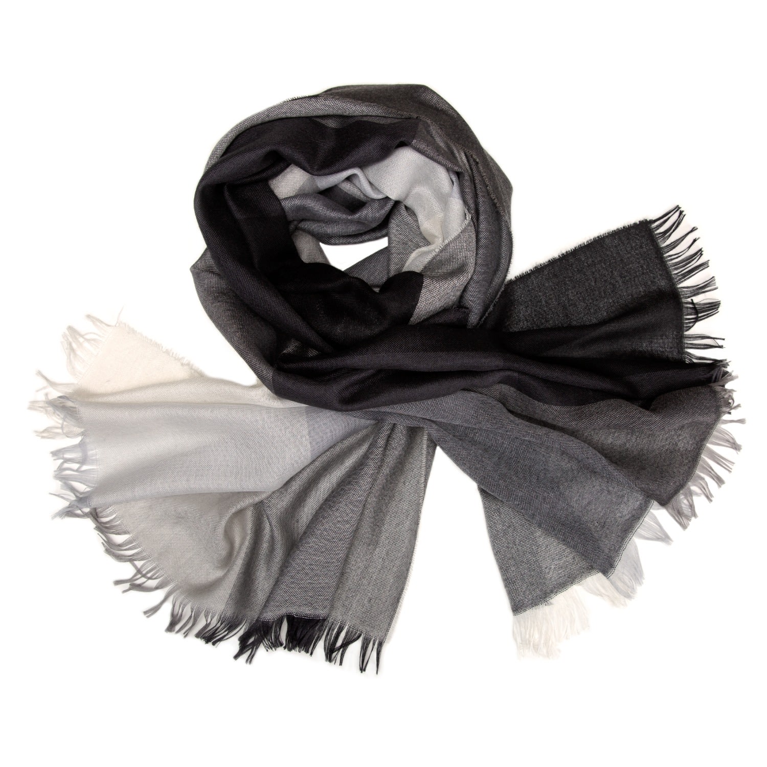 Women’s Grey / White Weekender Shadow Grey Cashmere & Silk Scarf Kinalba