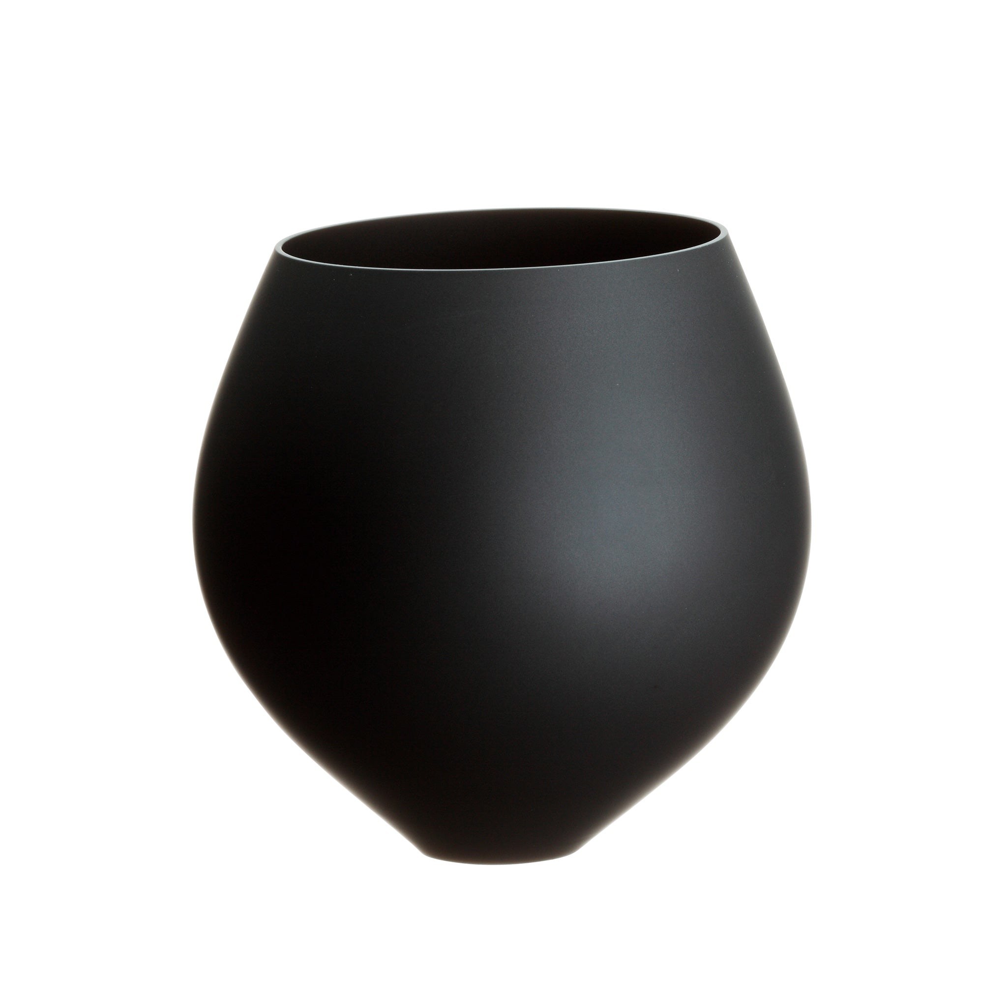 Sghr Sugahara Relax Handcrafted Matte Black Glass Round Large In Black