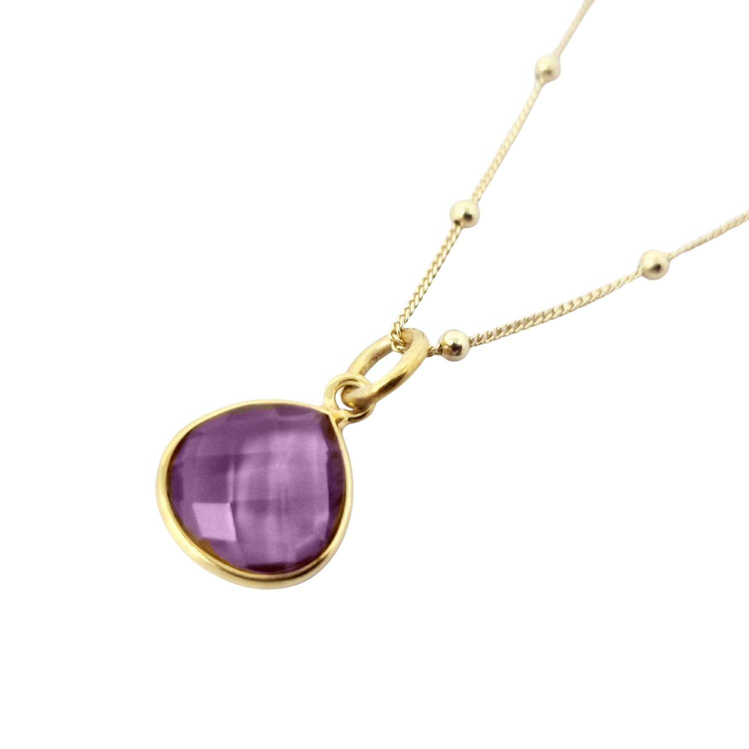 Women’s Pink / Purple / Gold Gold Vermeil Purple Alexandrite Colour Changing June Birthstone Necklace Harfi