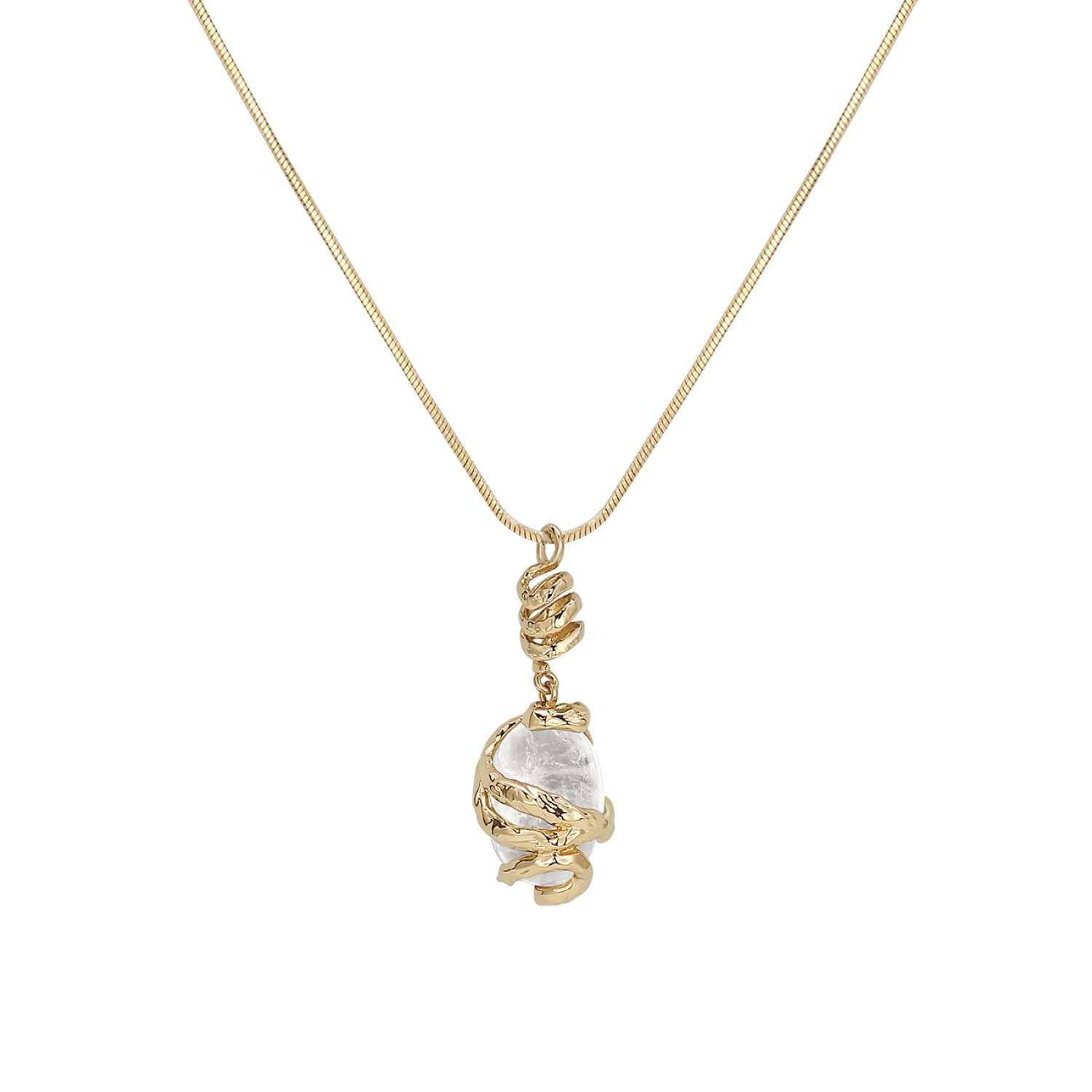 Retro Chic Women's Gold / White / Neutrals Aeolian Whispers Necklace Pendant In Multi