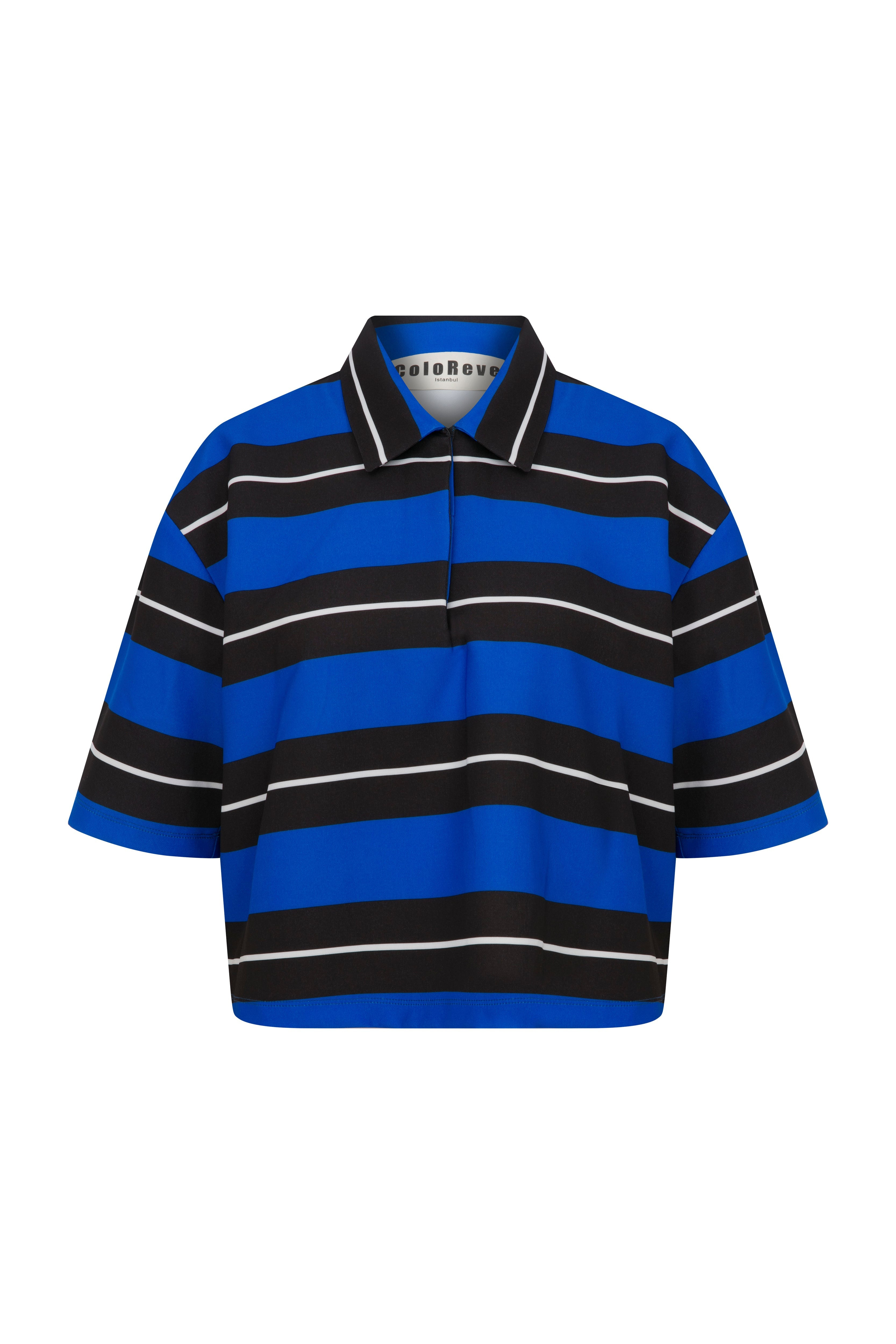 Coloreve Women's Blue Navy Striped T-shirt In Blue