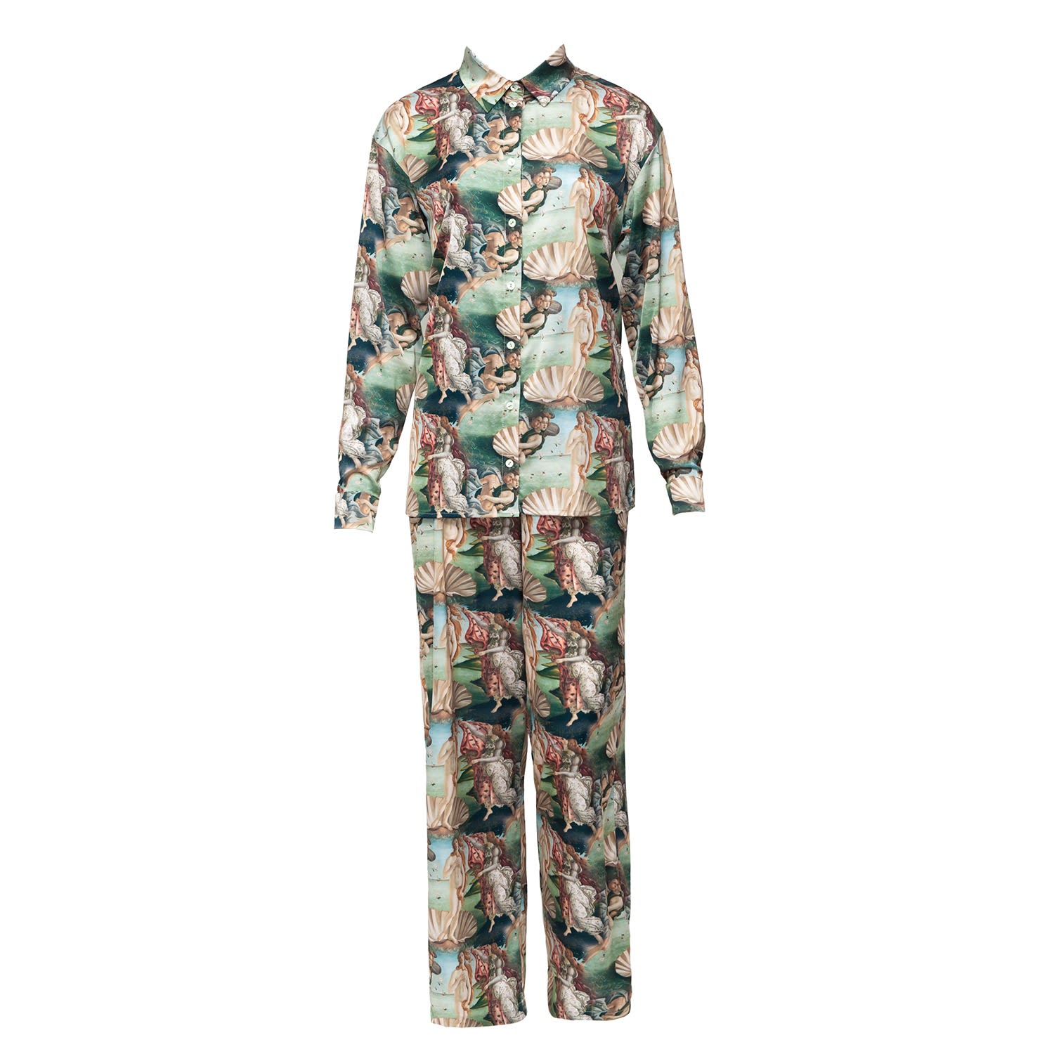 Shop La Musa Women's Neutrals / Green / Blue Venus Loungewear Set In Green/blue