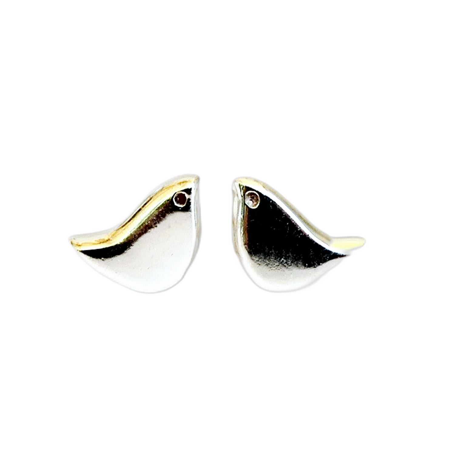 Lime Tree Design Women's Mini Bird Stud Earrings - Sterling Silver In Metallic