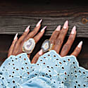 Yaa Yaa London Neutral Mega Gemstone Gold Statement Ring In Statement
