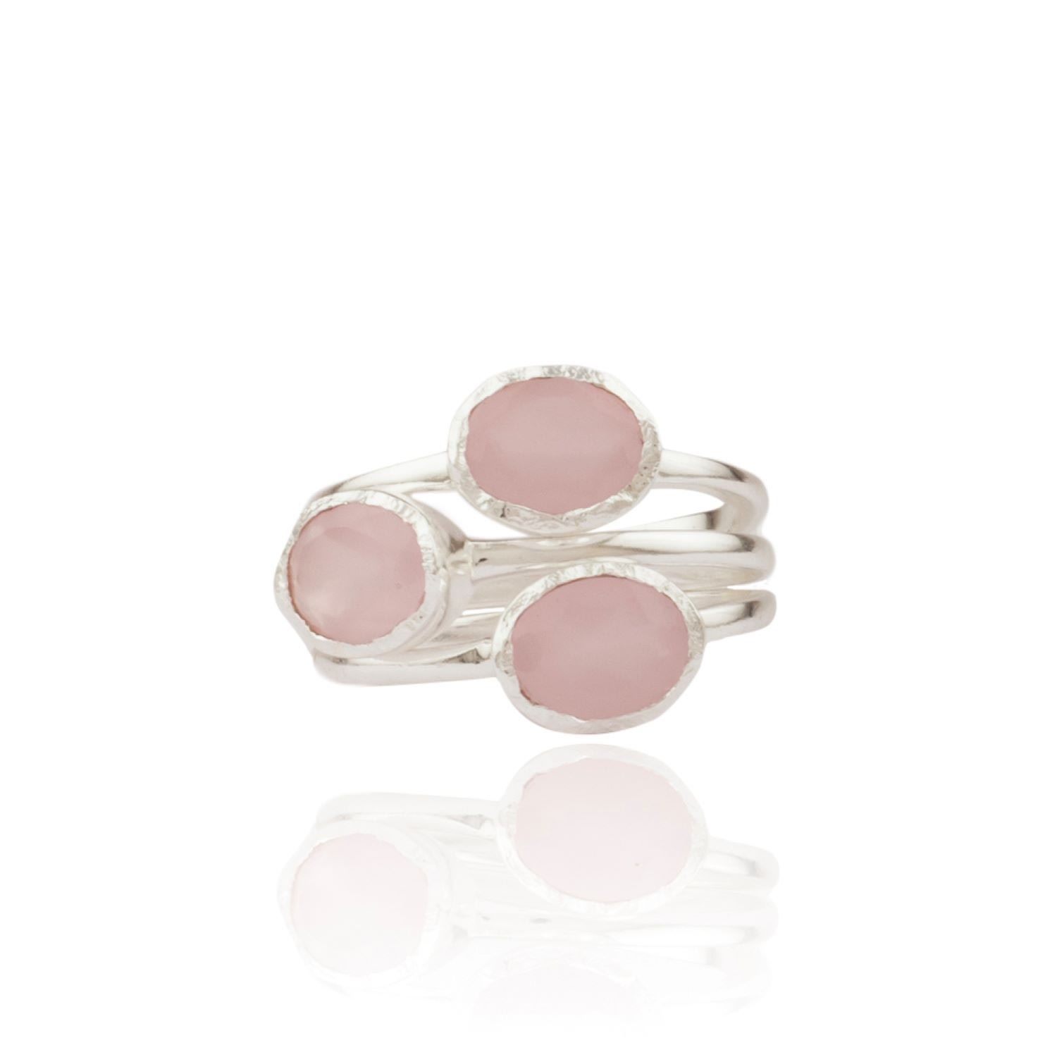 Women’s Pink / Purple Francine Stacking Rings With Semi-Precious Stones House of Elliott