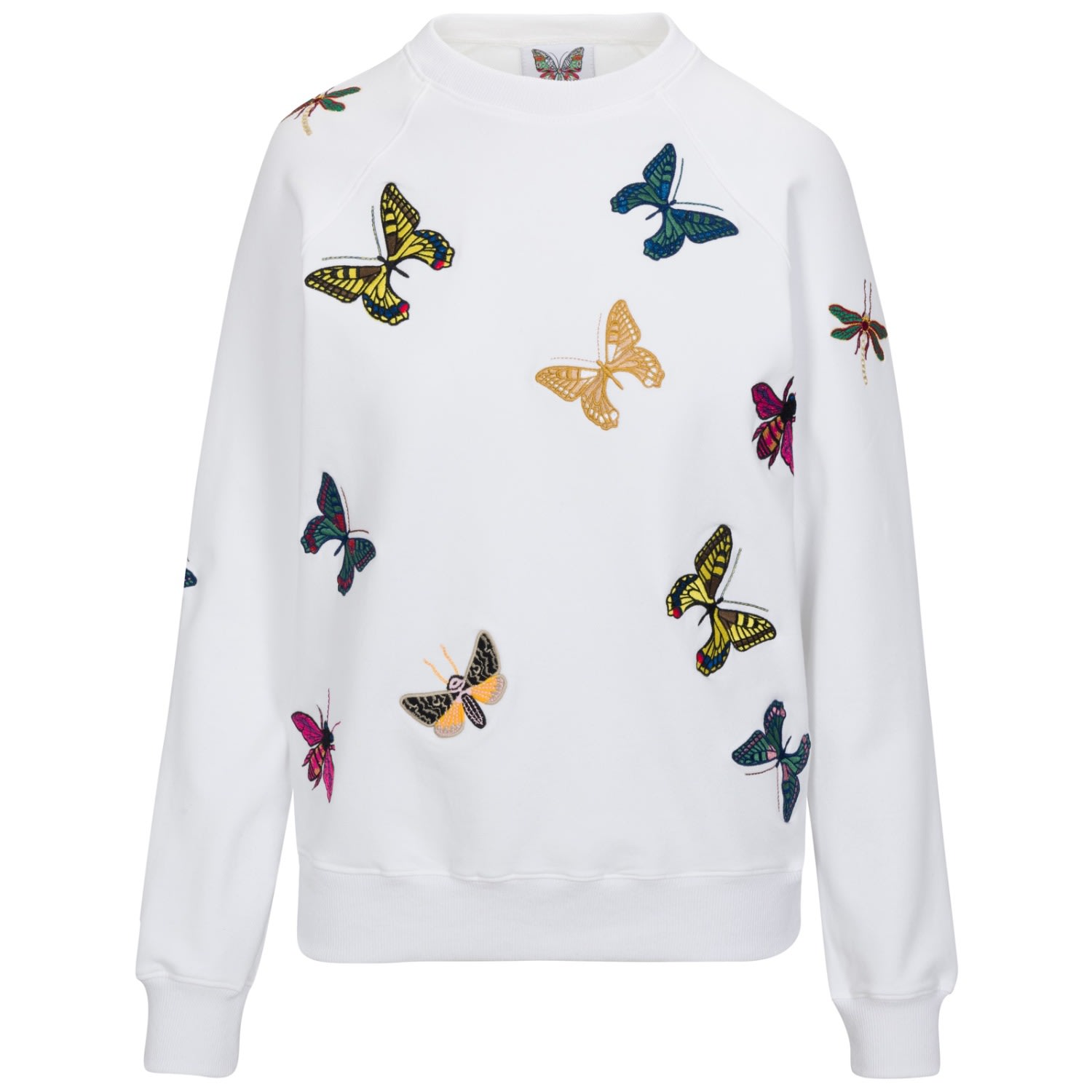Meghan Fabulous Women's The Jitterbug Embroidered Sweatshirt Shirt - White