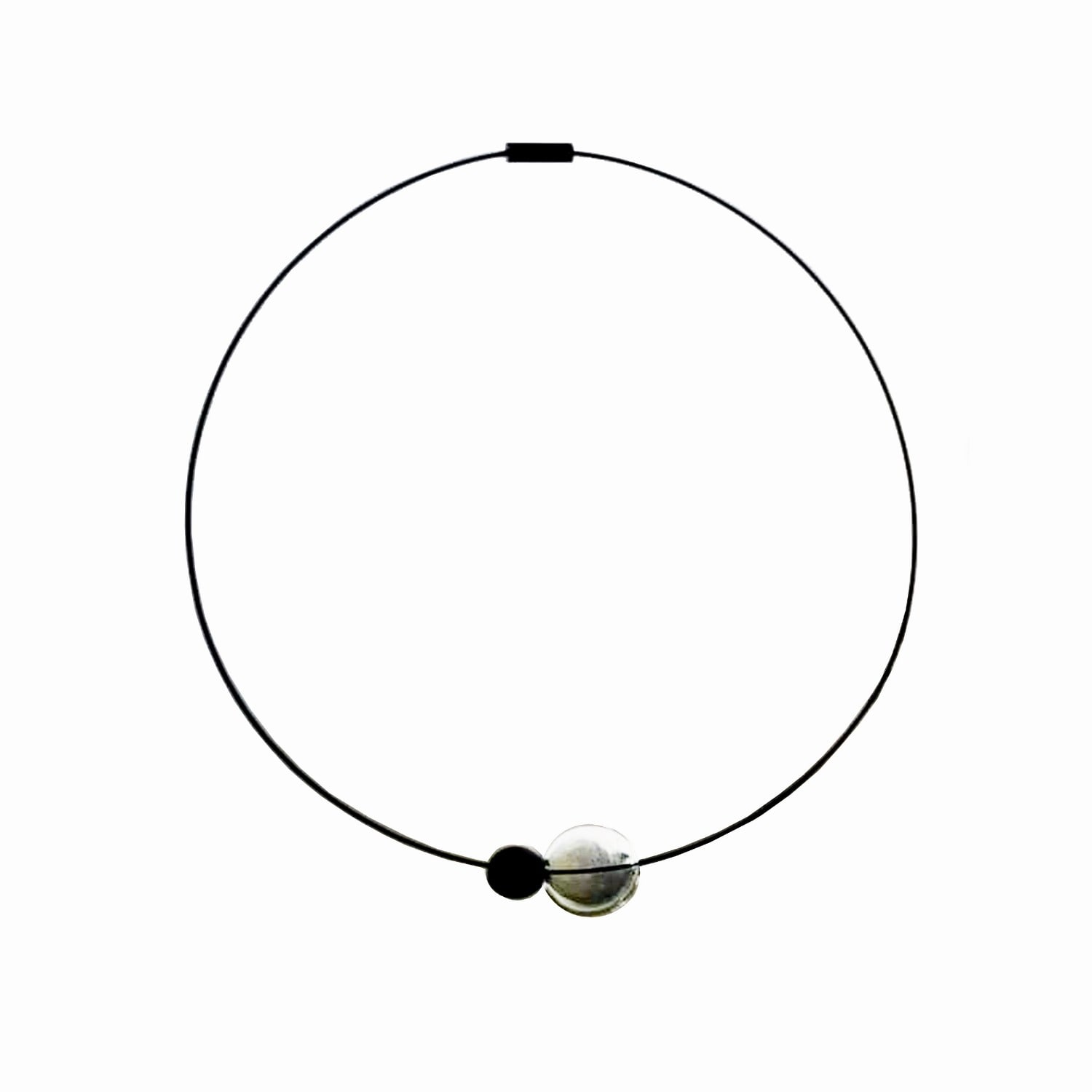 Laura Daili Women's Neutrals / Black Circle – Blown Glass Bubbles Necklace