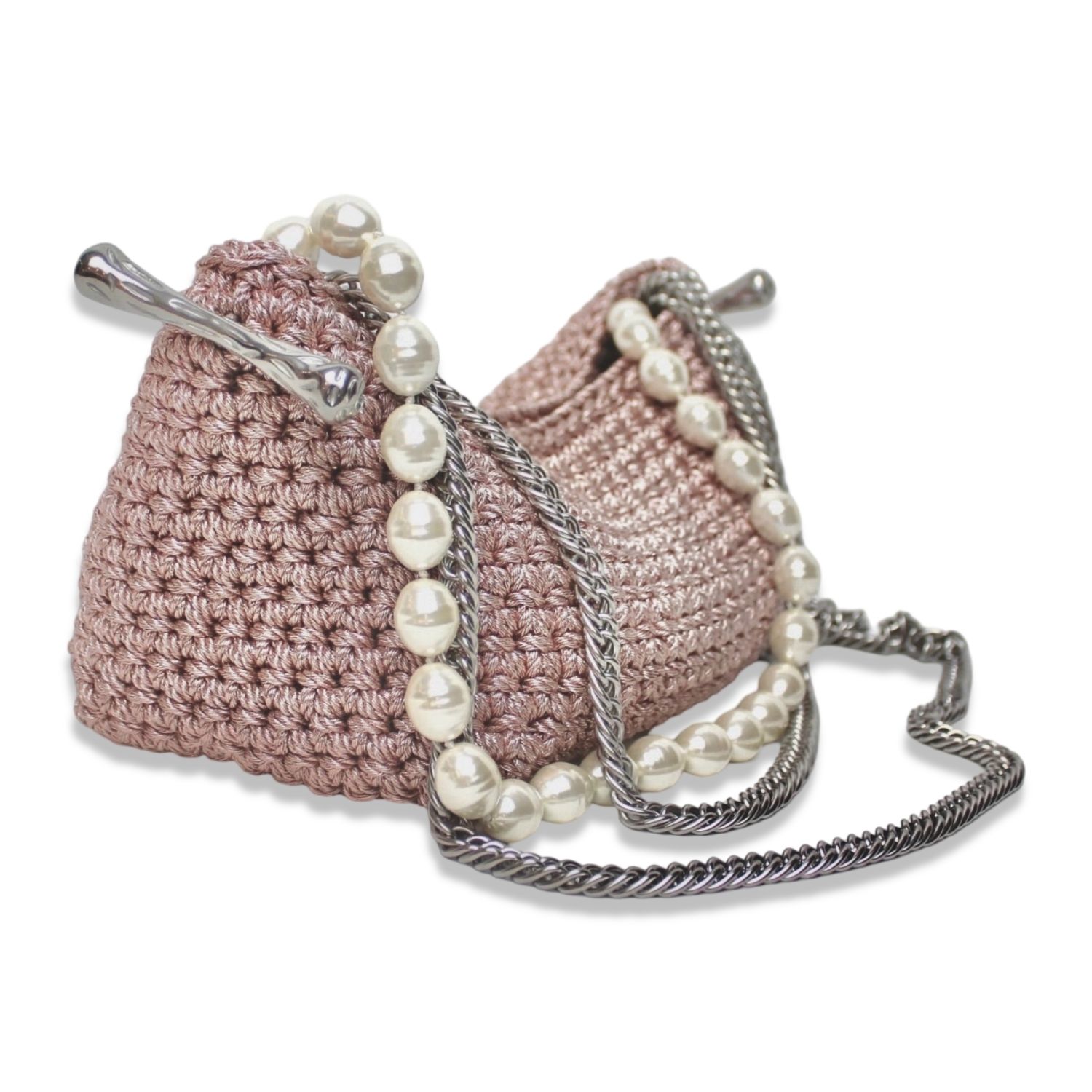 Iskra Women's Rose Gold Pearl Stella Clasp Bag - Rose