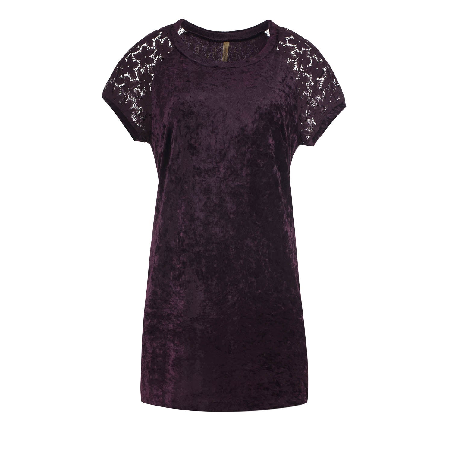 Women’s A Line Punto Di Roma Burgundy Dress With Lace Detail XXXL Conquista