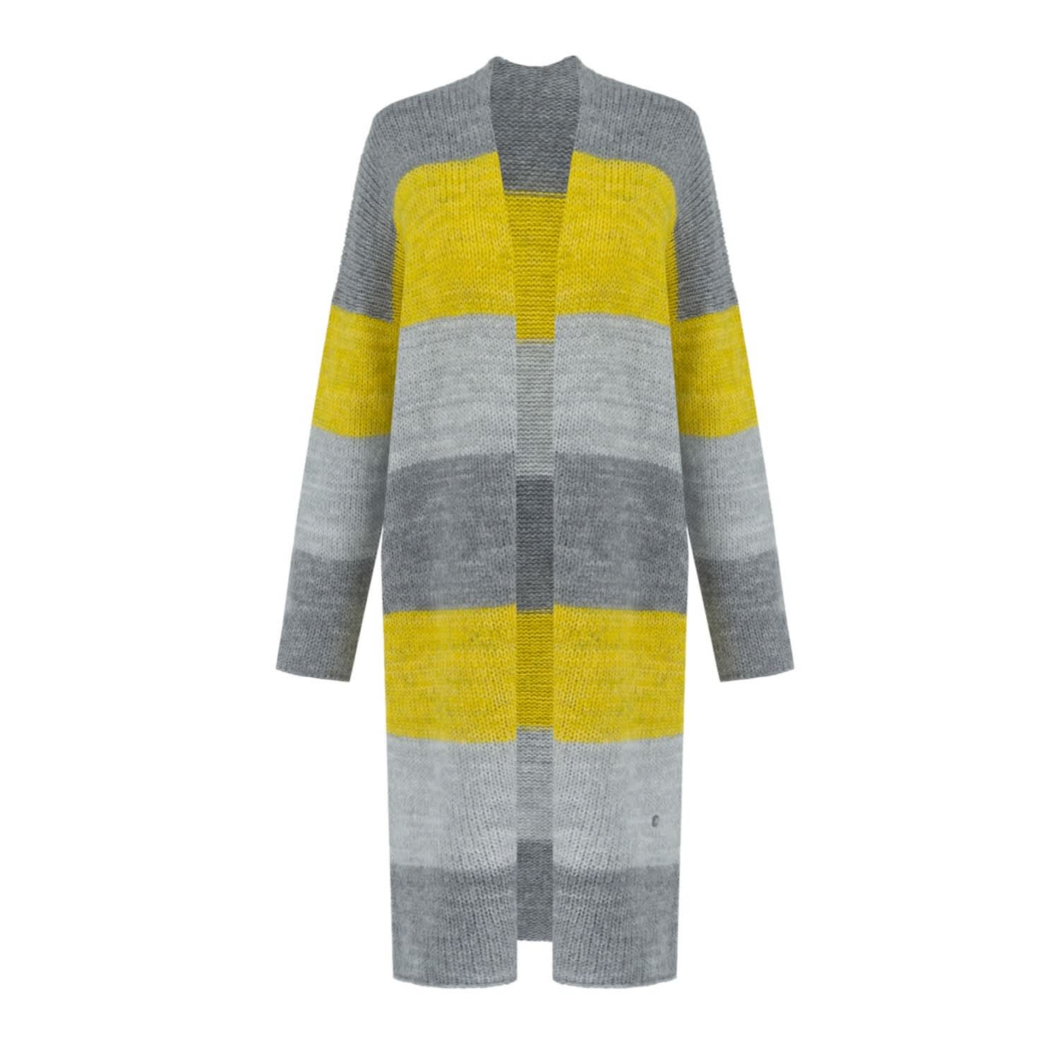 yellow striped cardigan