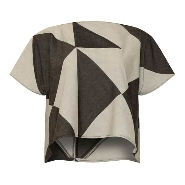 Bo Carter Rhea Top Grey & Beige