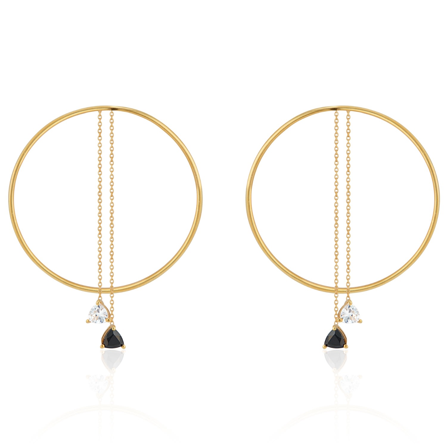 Callista By Vinita Women's Gold Triangle Drop Earrings