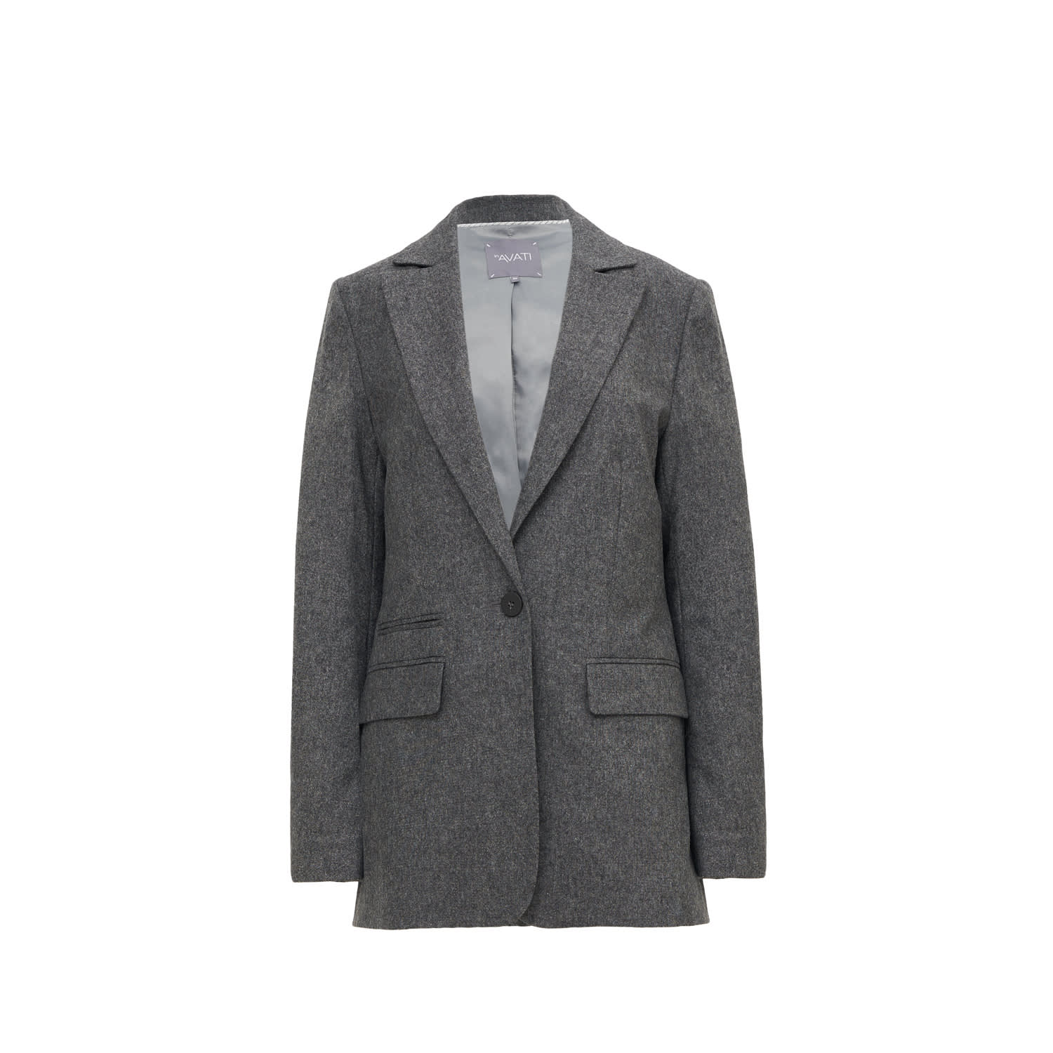 Inavati Women's Single-breasted Grey Melange Wool Jacket In Grey