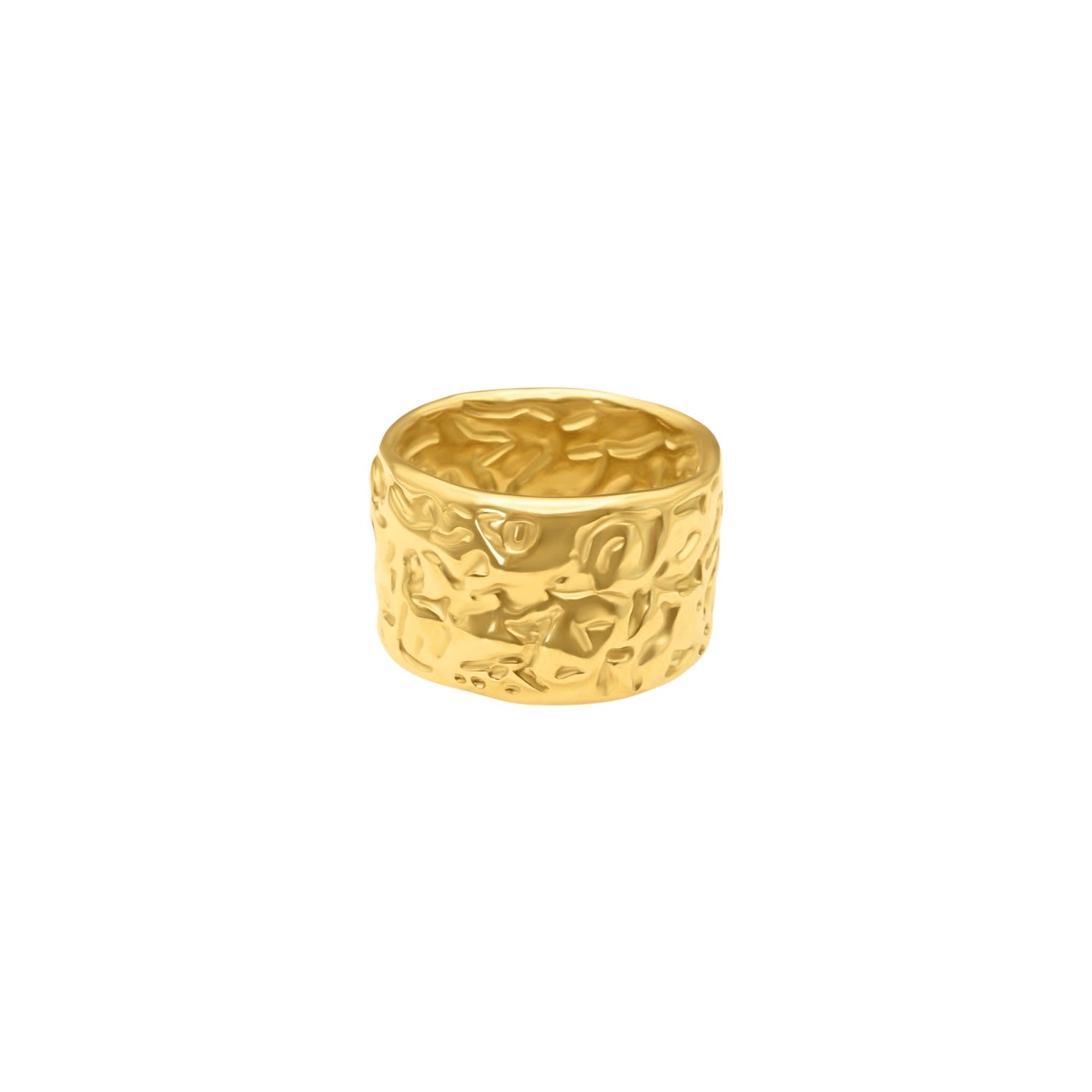 Women’s Gold Vintage Statement Chunky Hammered Ring La Cte Club