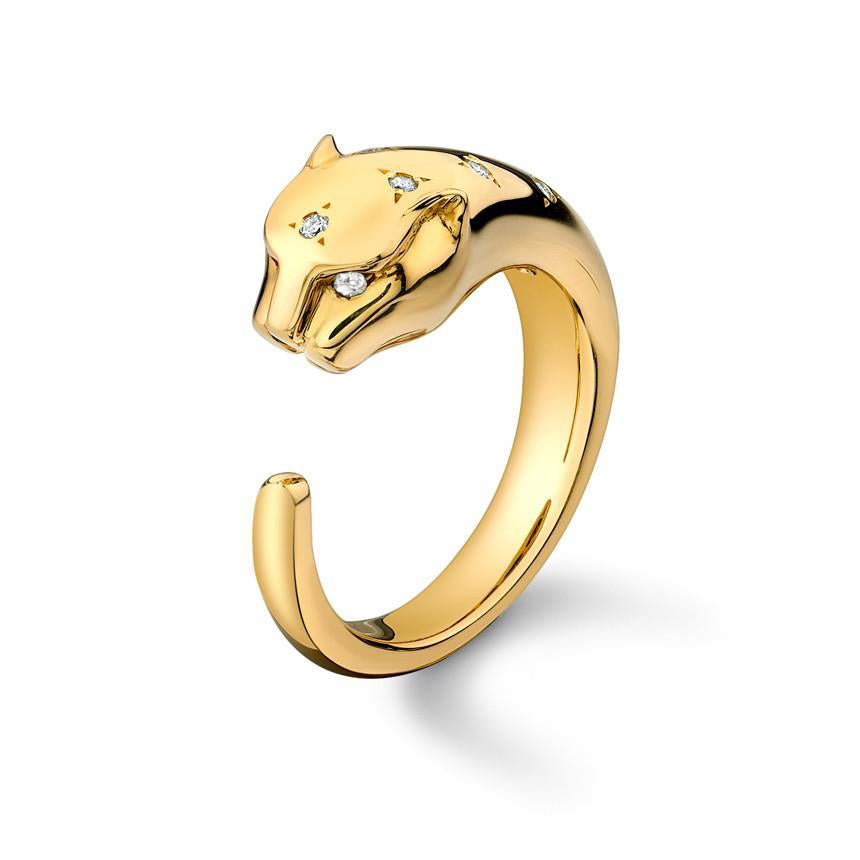 Gold Trip Women's Leopard Open Ring In Gold In Gold