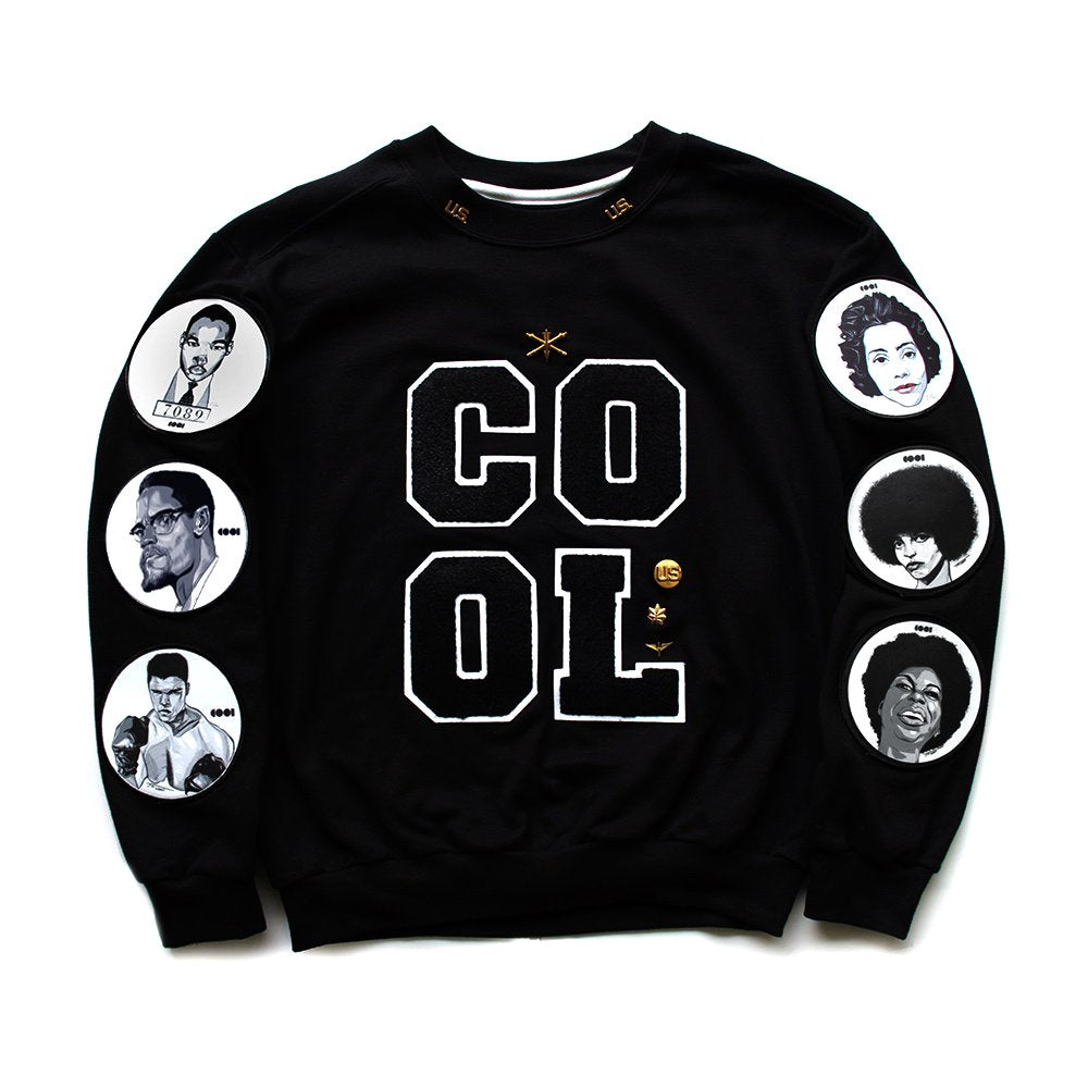 Women&rsquo;s Black Icons Varsity Sweatshirt | Large | Cool Creative