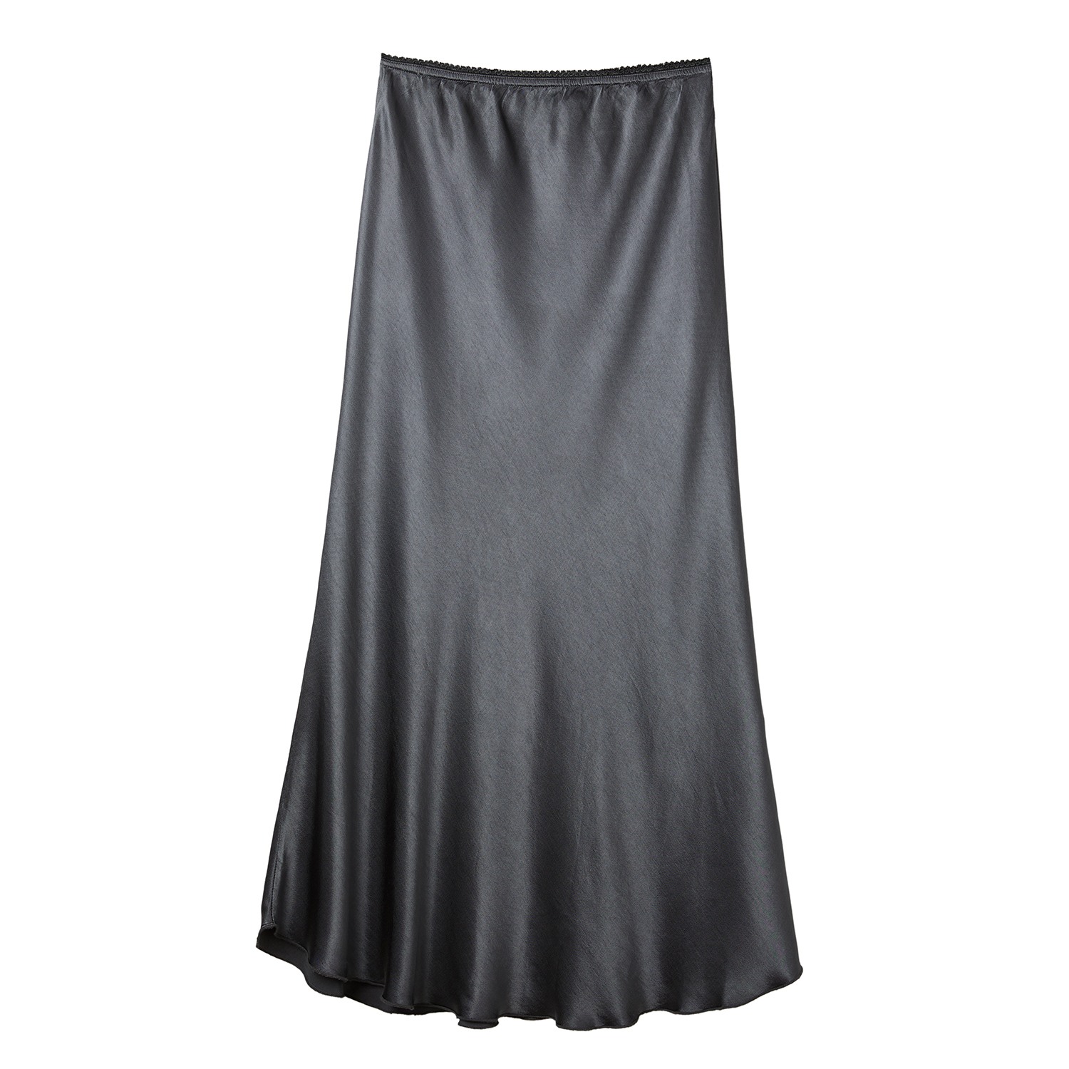 Cove Women's Grey Charcoal Bias Cut Satin Skirt In Grey