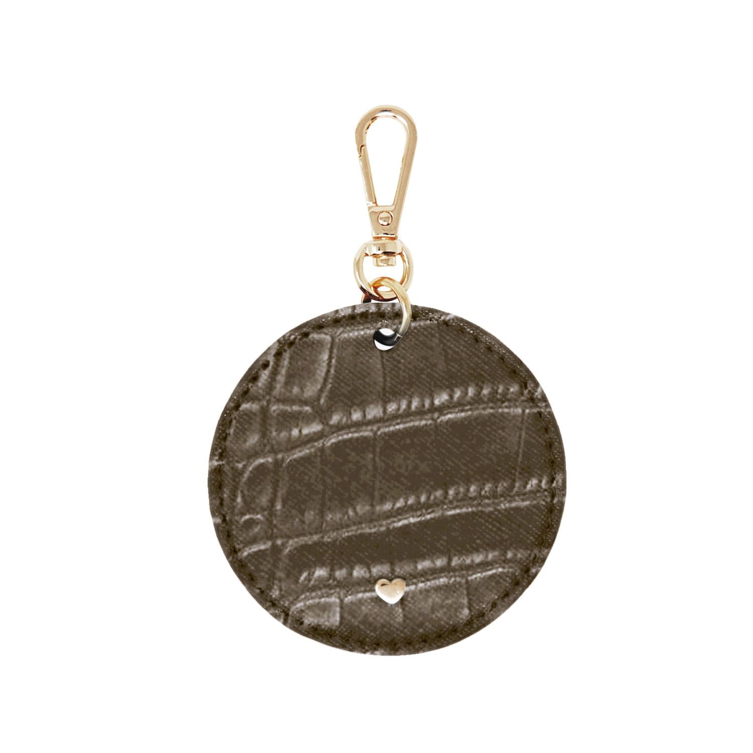 Jlr London Luxe Croc Arlo Circle Keyring - Grey In Grey