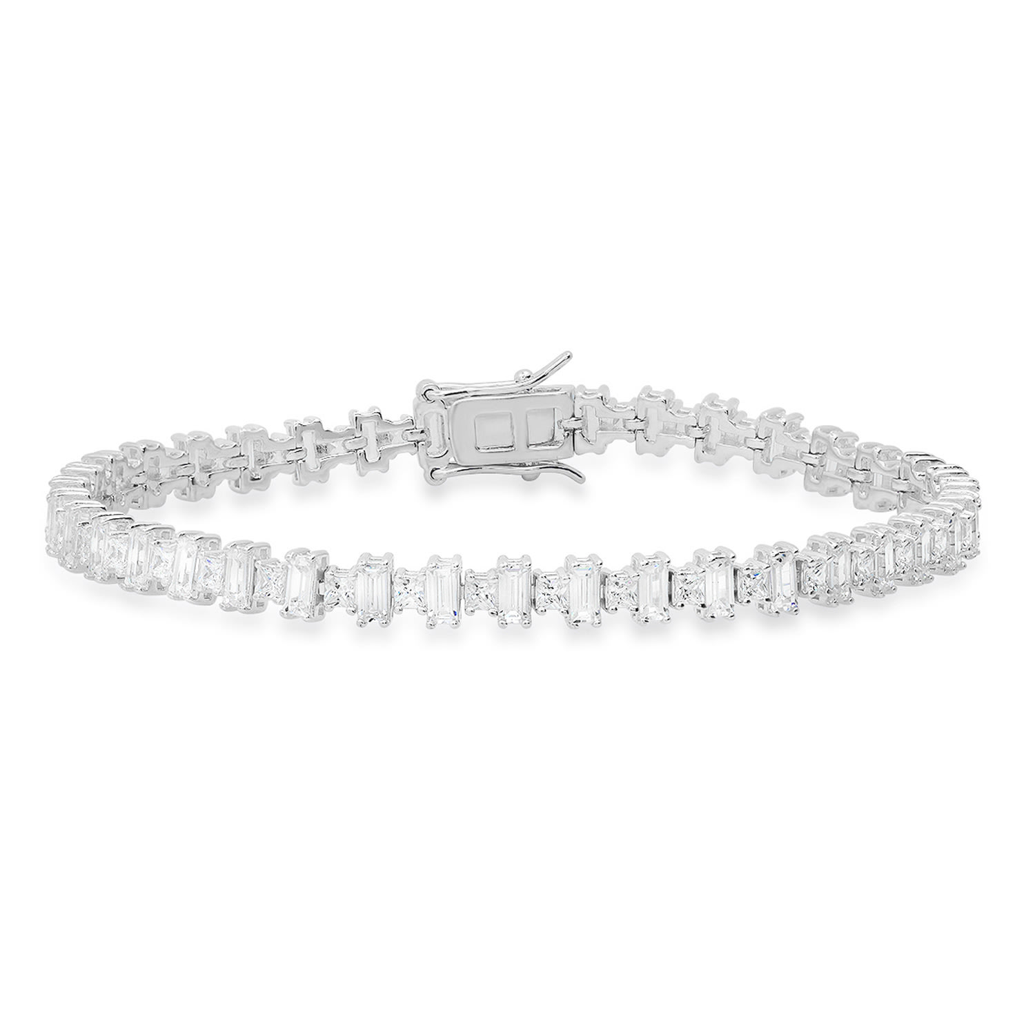 Kylie Harper Women's Multi Cut Diamond Cz Tennis Bracelet In Sterling Silver In Metallic