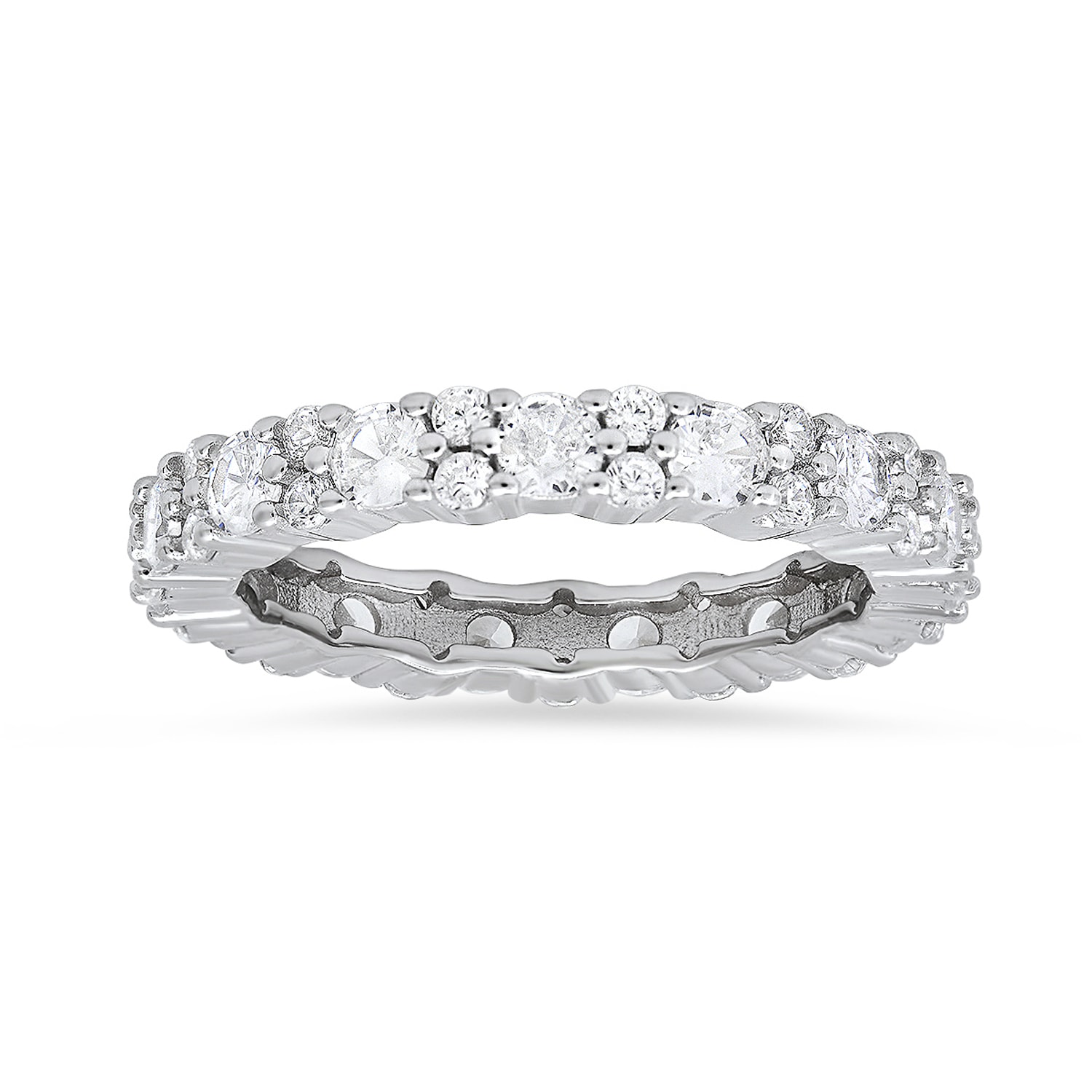 Women’s Diamond Cz Eternity Band Ring In Sterling Silver Kylie Harper