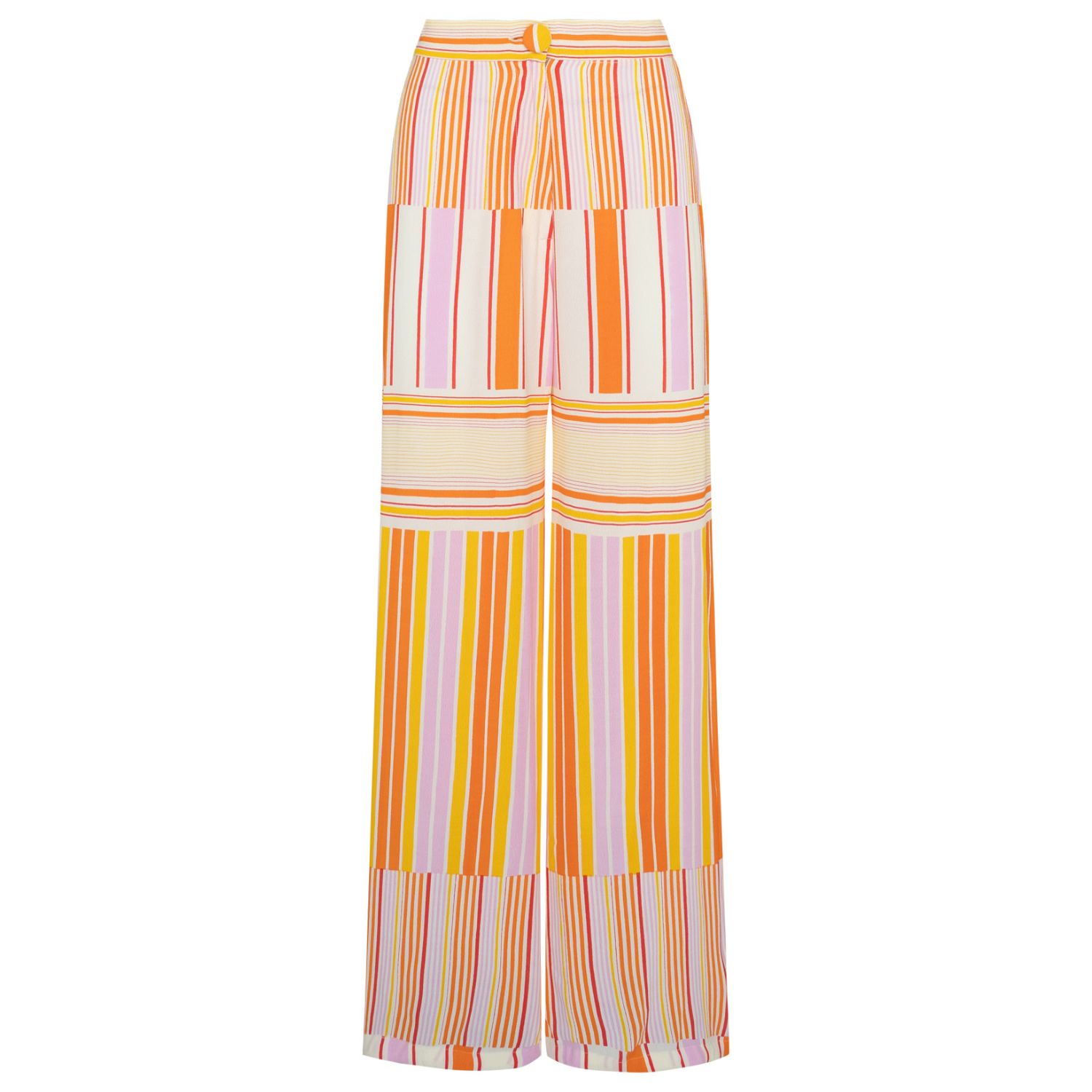 State Of Georgia Women's Yellow / Orange Boardwalk Pants Soleil Stripe In Yellow/orange