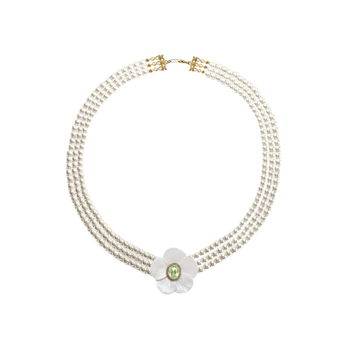 Women’s Gold / White Fairytale Choker - Sage | Alegoria Jewellery