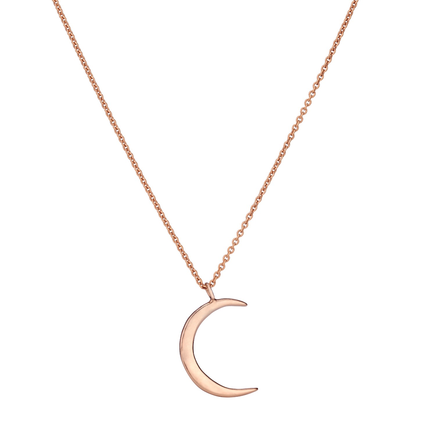 Posh Totty Designs Women's Rose Gold Plated Crescent Moon Necklace In Gold