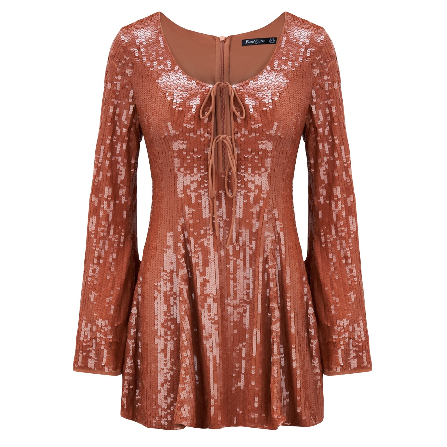 Women’s Brown Harlow Dress In Caramel Sequins Extra Small Raevynn