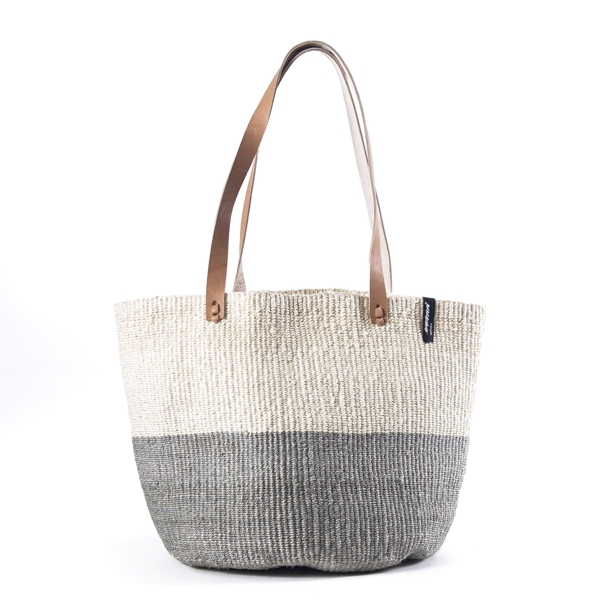 Mifuko Women's Neutrals / Brown Kiondo Shopper Basket - Natural & Light Grey Duo M In Brown