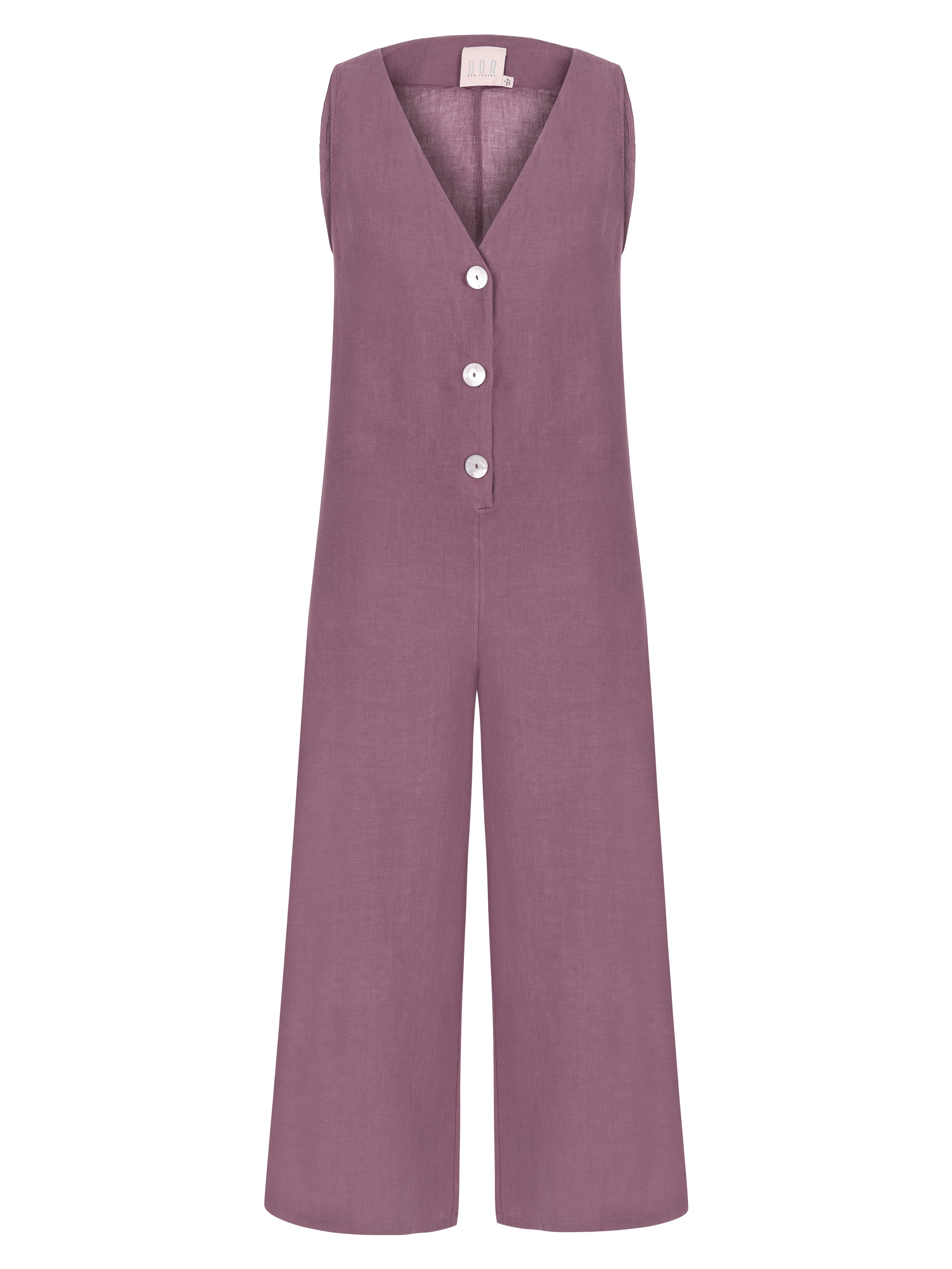 Dor Raw Luxury Women's Pink / Purple By The Lake Maggiore Linen Jumpsuit - Plum