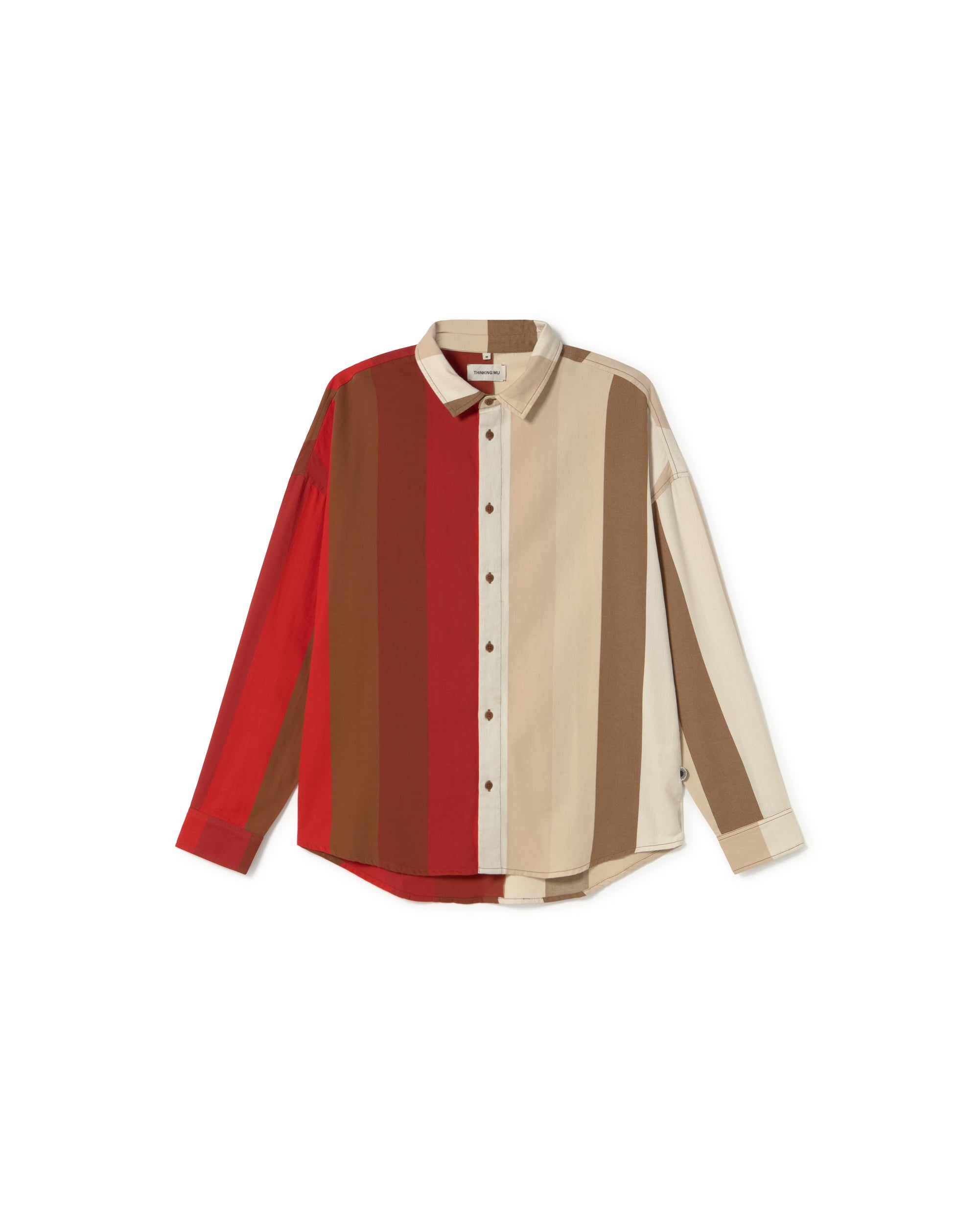 Thinking Mu Men's Red Haru Multicolor Sandfire Shirt In Red