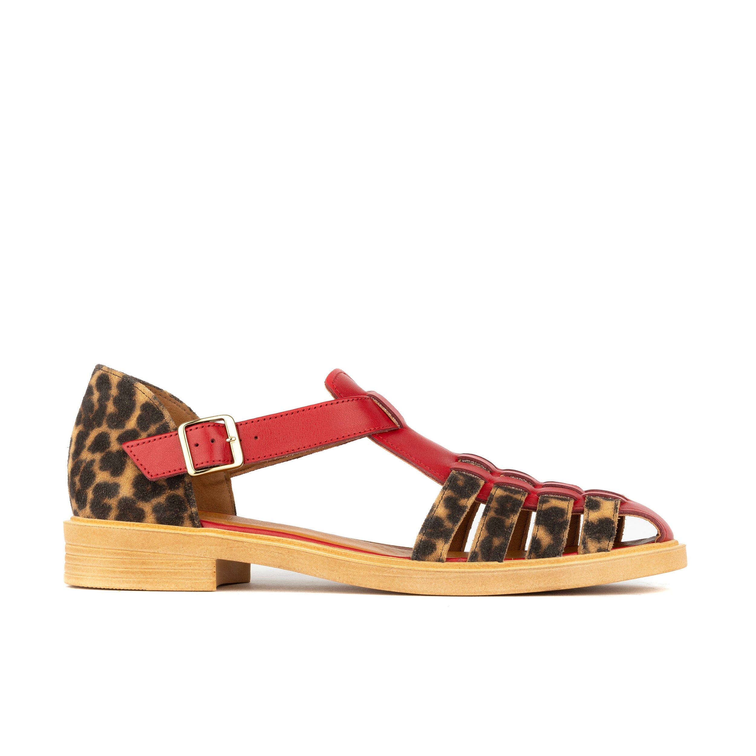 Embassy London Usa Women's Black / Red Sandy - Leopard & Red
